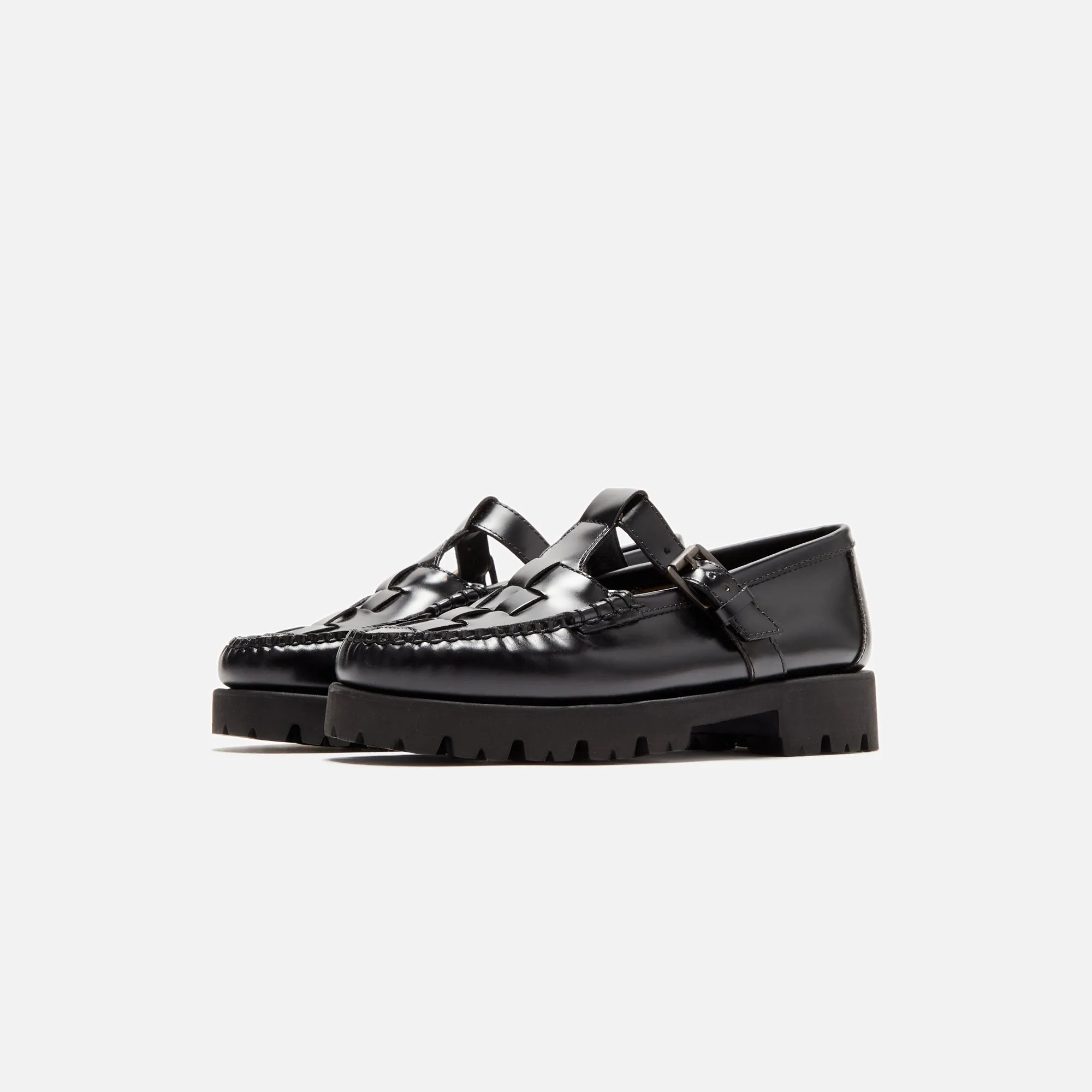 G.H. Bass Mary Jane Fisherman - Black Comfortable Connecting Stretchable And Comfortable Straps