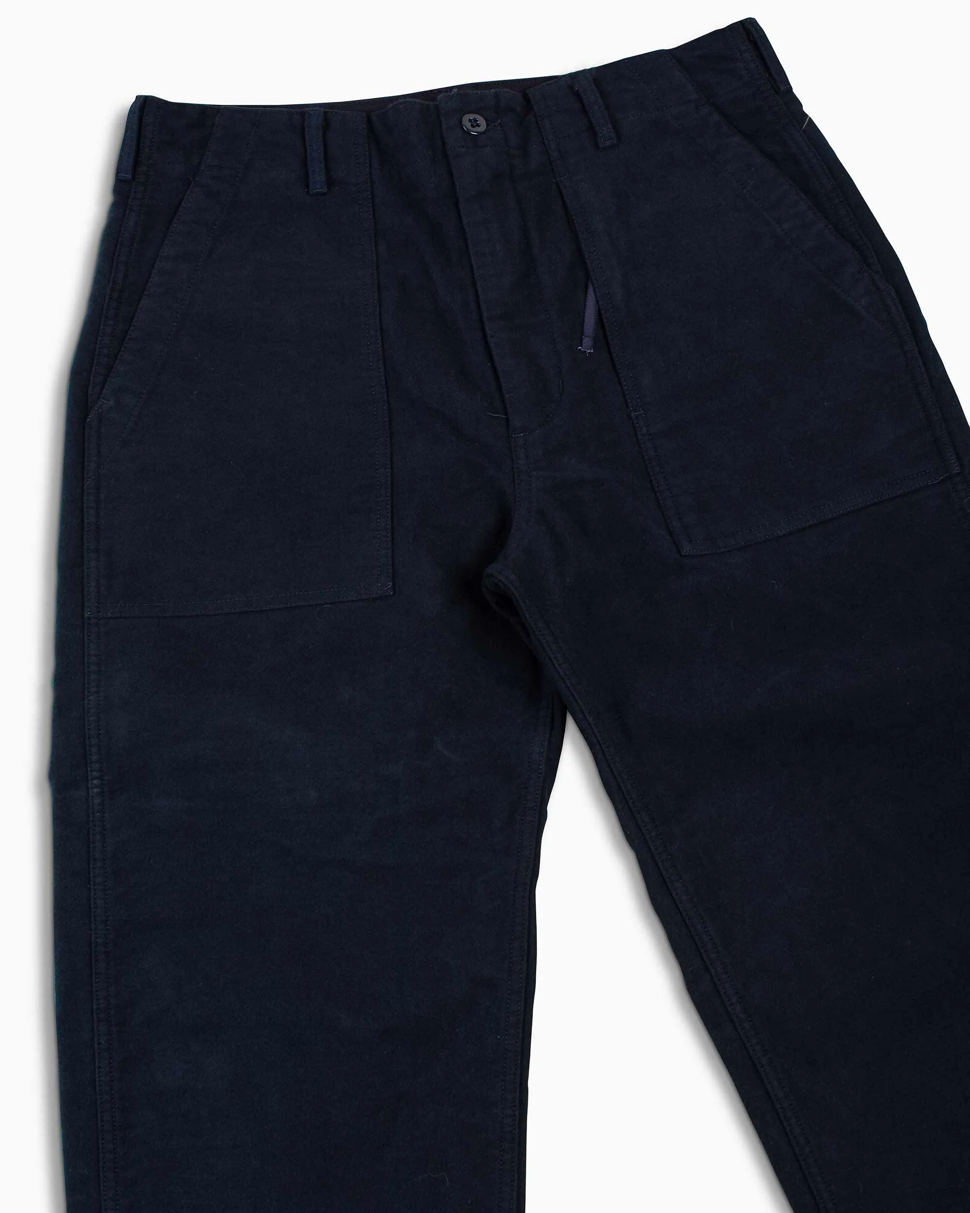 Engineered Garments Fatigue Pant Dark Navy Cotton Moleskin Comfortable Flats