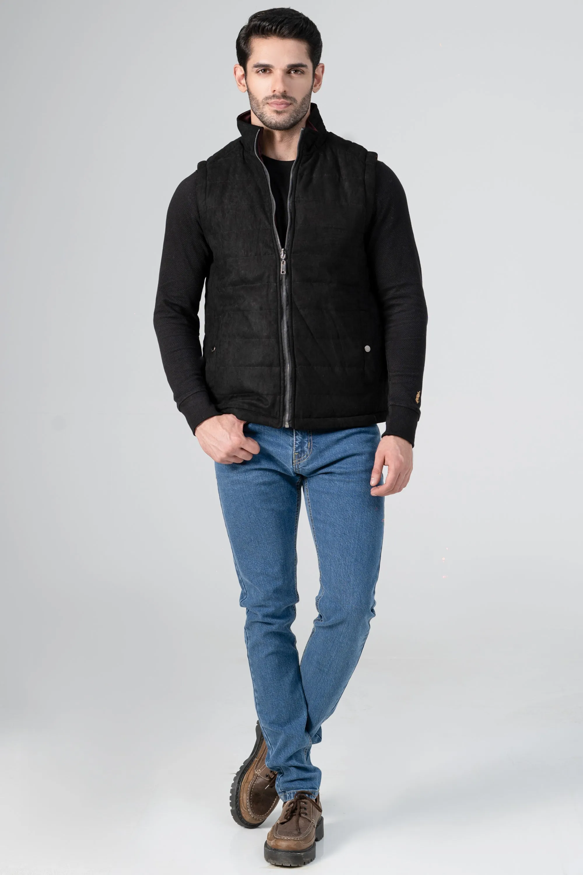 Grass Field UVProof Reversible Suede Jacket Black Maroon