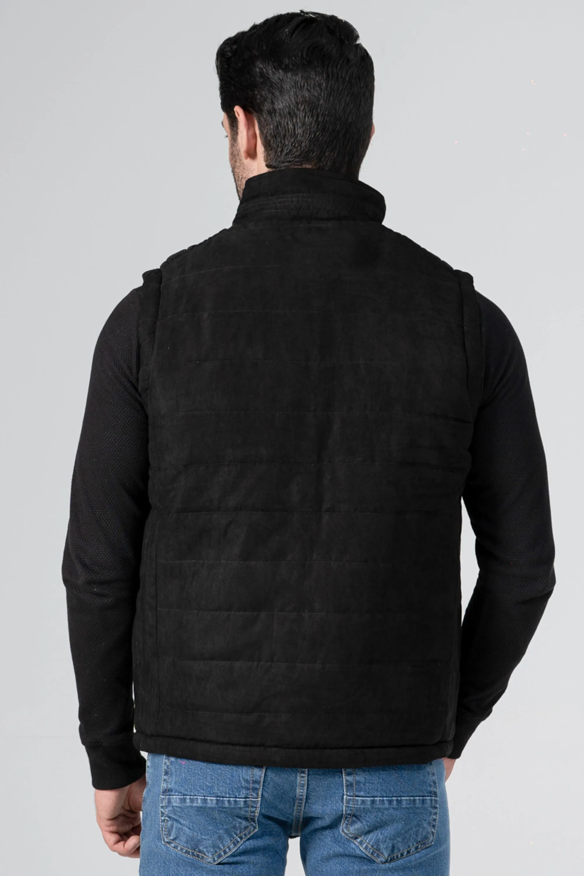 Reversible Suede Jacket Black Maroon Organza Trim Heat Retention