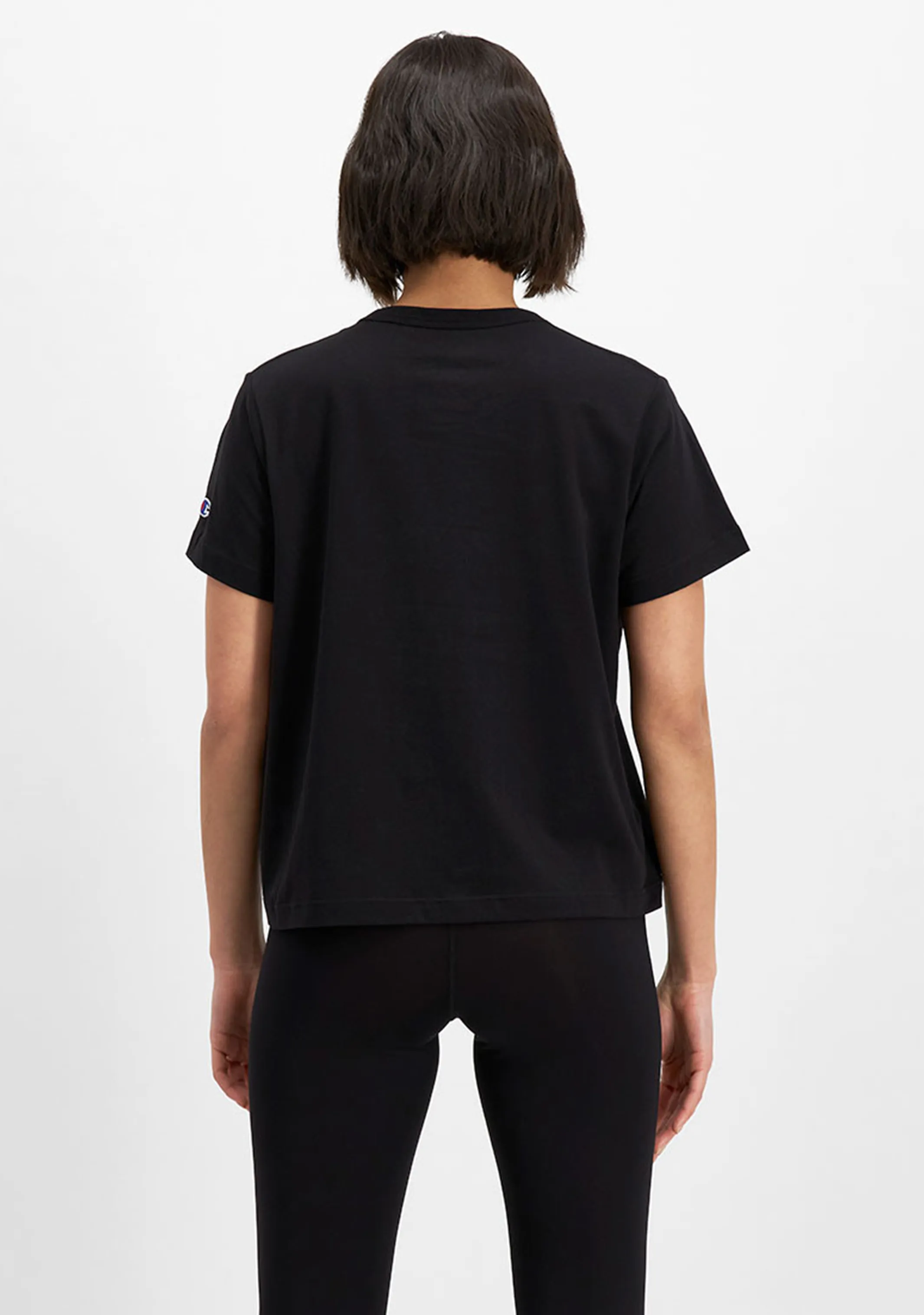 Crew Neck and Comfortable Champion Women'S Ombre Script Boxy Tee Black