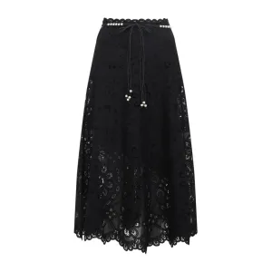 Jupe midi brodée Rhiannon