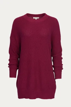 Pull en Côtelé en Coton Prune