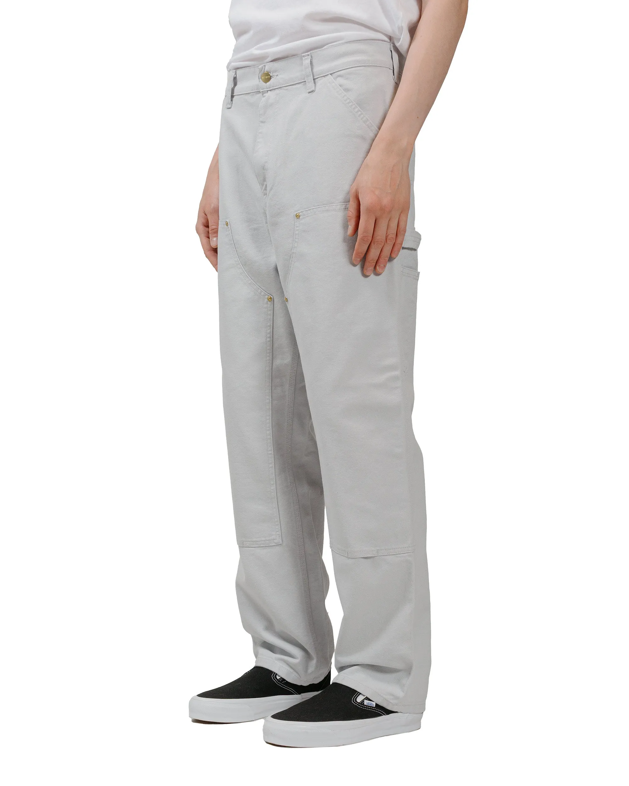 Carhartt W.I.P. Double Knee Pant Canvas Basalt Rinsed Comfortable Tweed