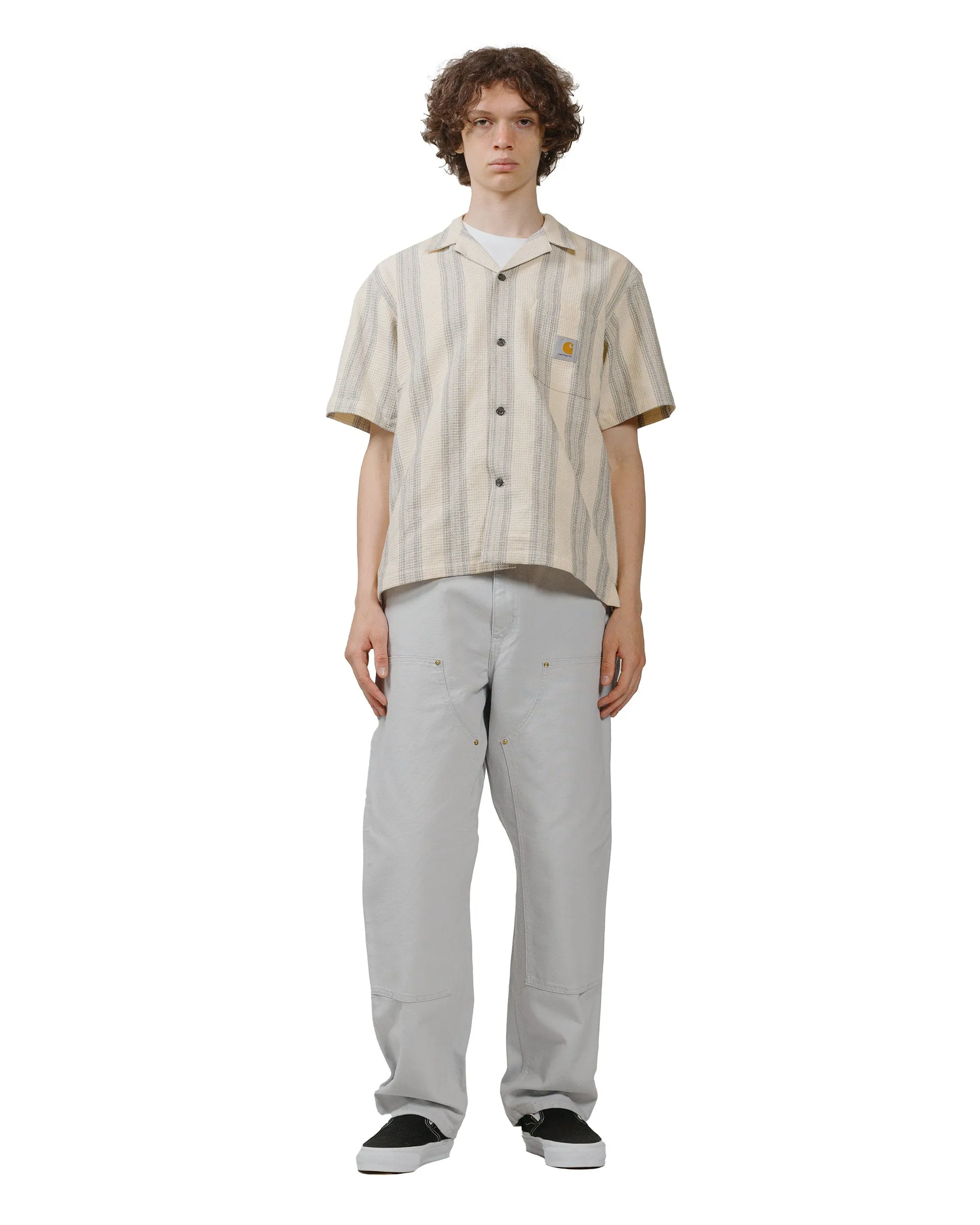 Carhartt W.I.P. Double Knee Pant Canvas Basalt Rinsed Comfortable Handle Upper Mermaiding
