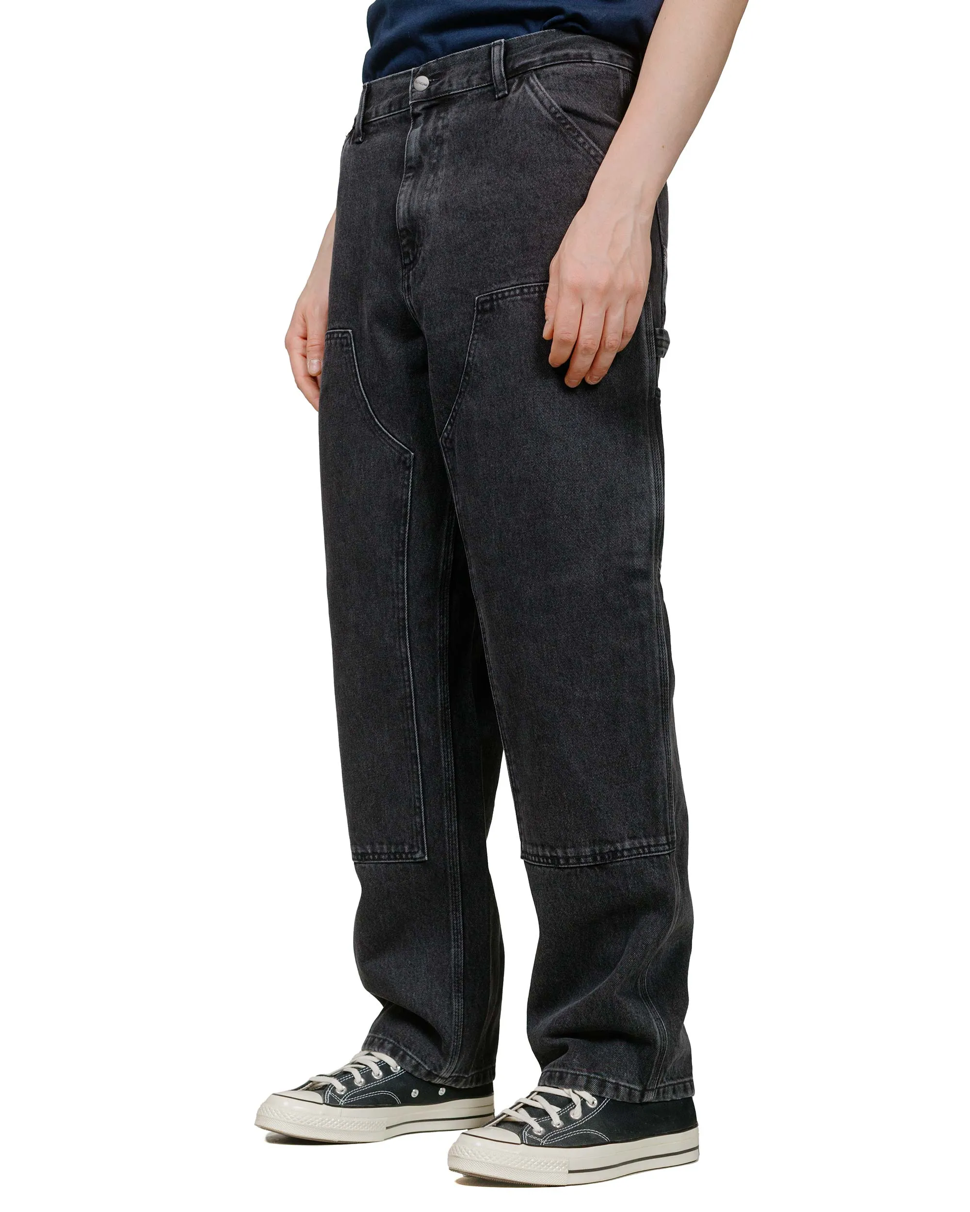 Carhartt W.I.P. Double Knee Pant Denim Black Stone Washed Shirred