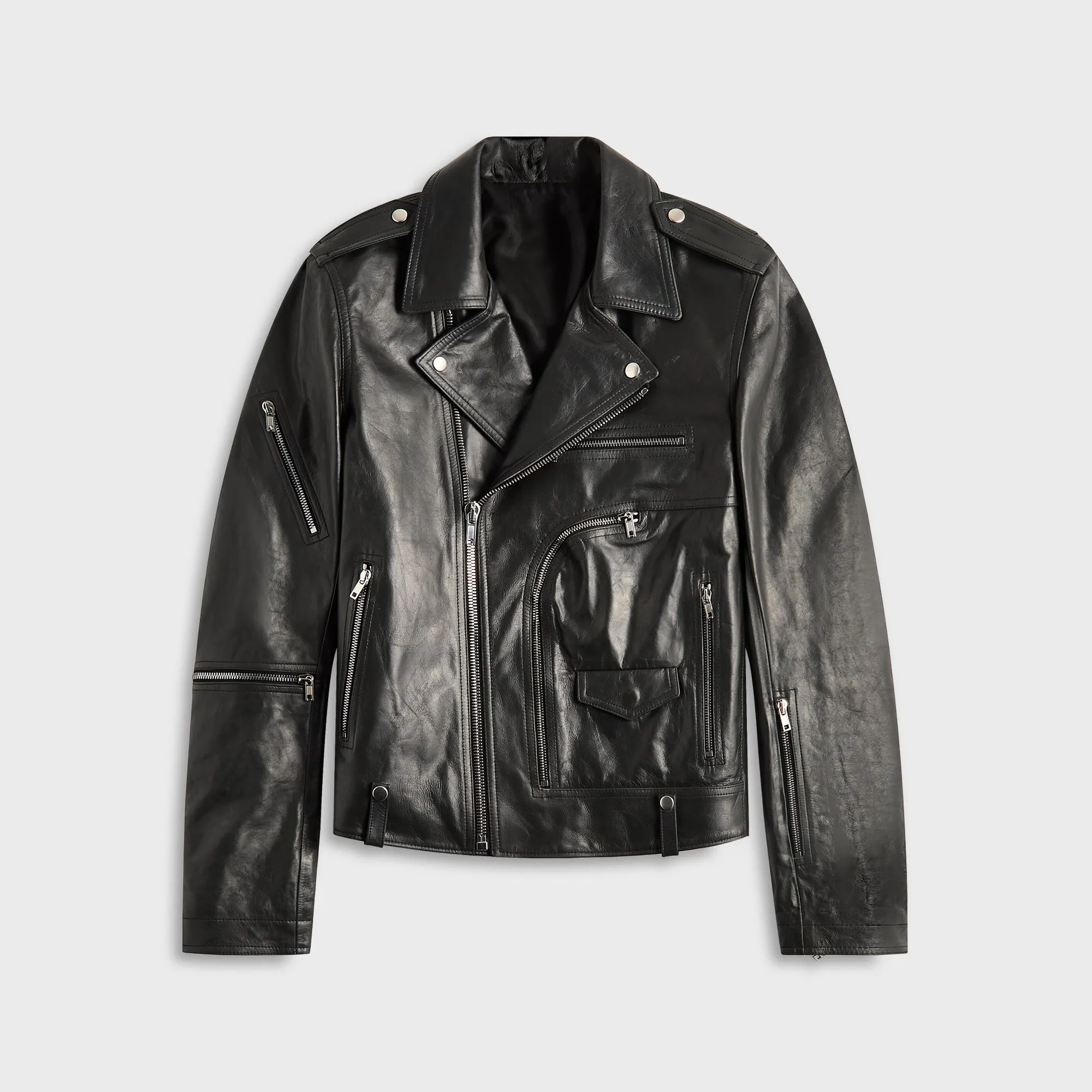 Rick Owens Giacca Pelle Bauhaus Stooges - Black Small Hood