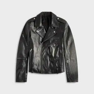 Rick Owens Giacca Pelle Bauhaus Stooges - Black Small Hood