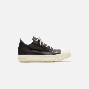 Rick Owens Low Sneakers Scarpe In Pelle - Black / Milk / Milk Helping