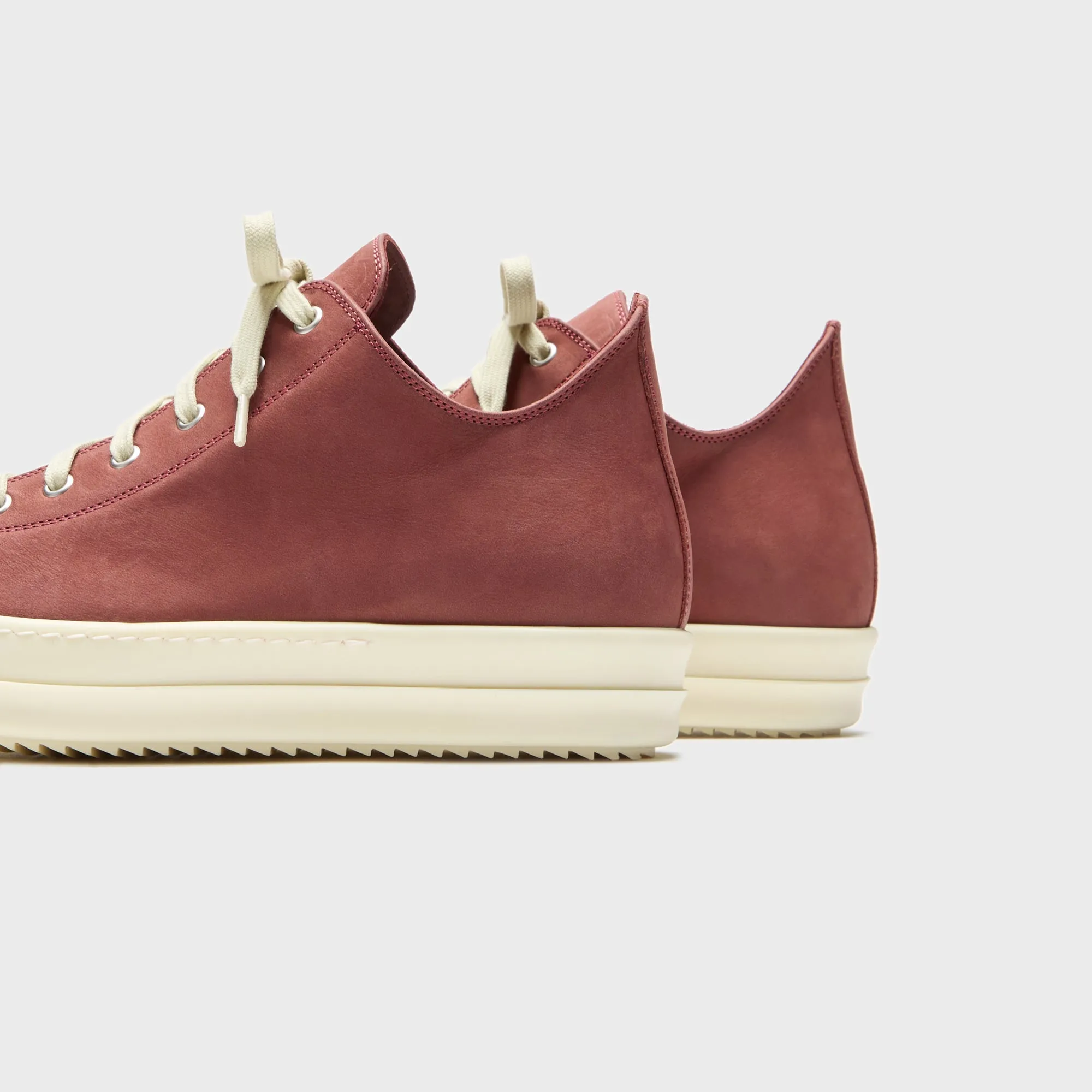 Born to Stand Out Make a Statement Rick Owens Low Sneakers Scarpe In Pelle - Rosewood / Milk / Milk