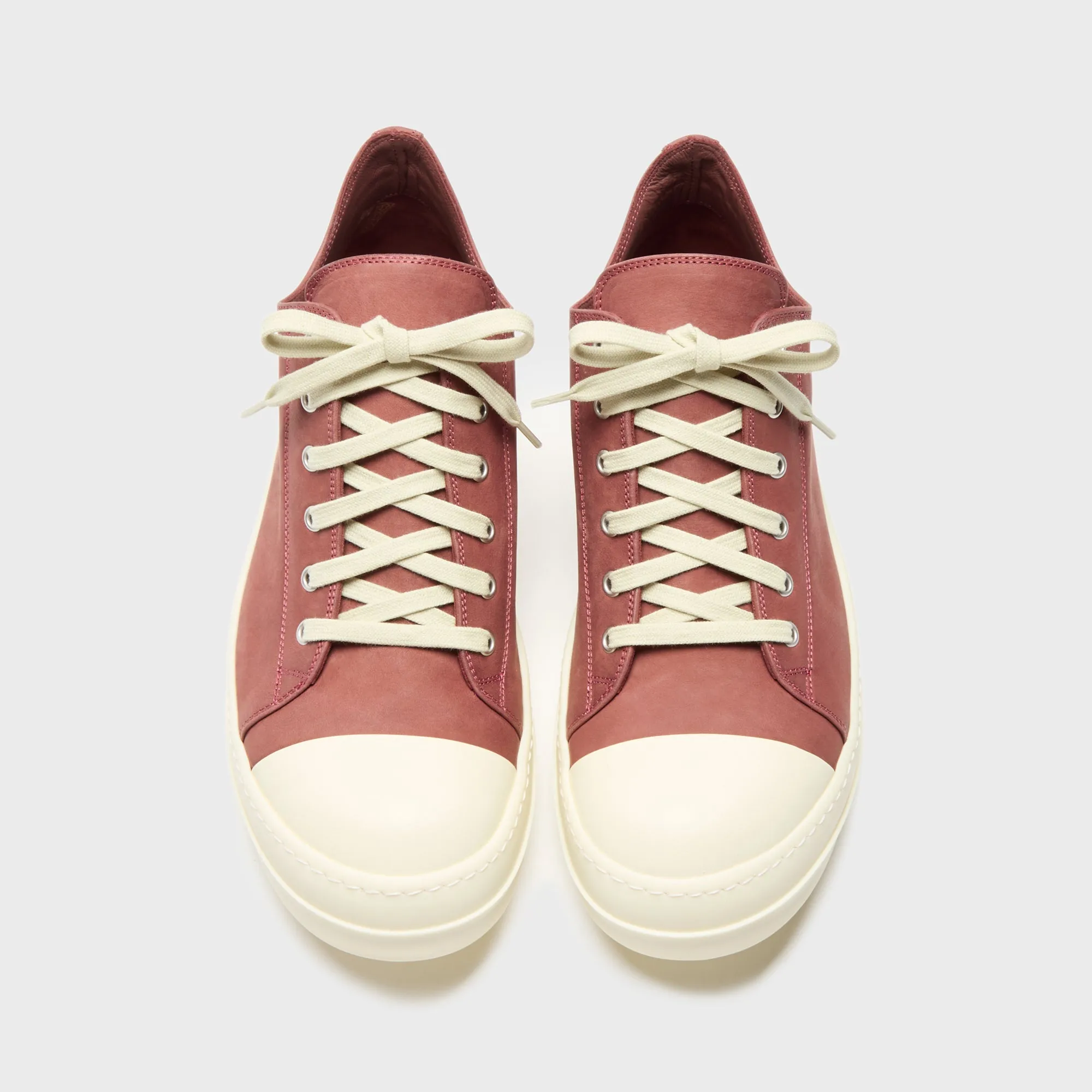 Rick Owens Low Sneakers Scarpe In Pelle - Rosewood / Milk / Milk Footwear for the Fearless Own the Vibe
