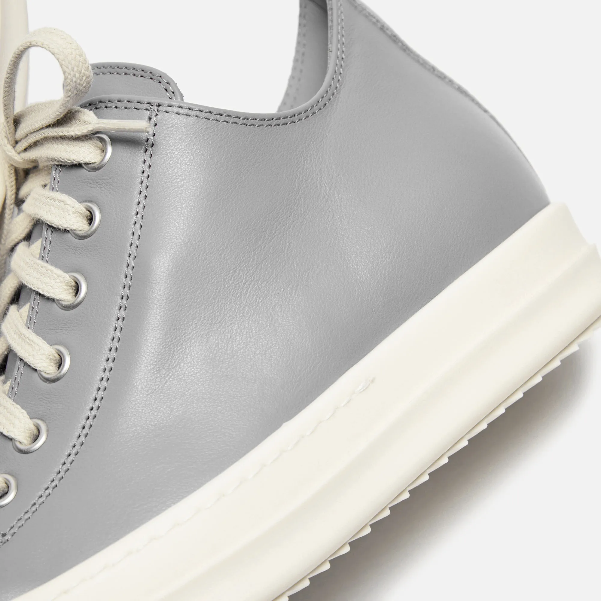 Slip-On Effect Rick Owens Low Sneaks - Scarpe In Pelle / Dust / Milk / Milk