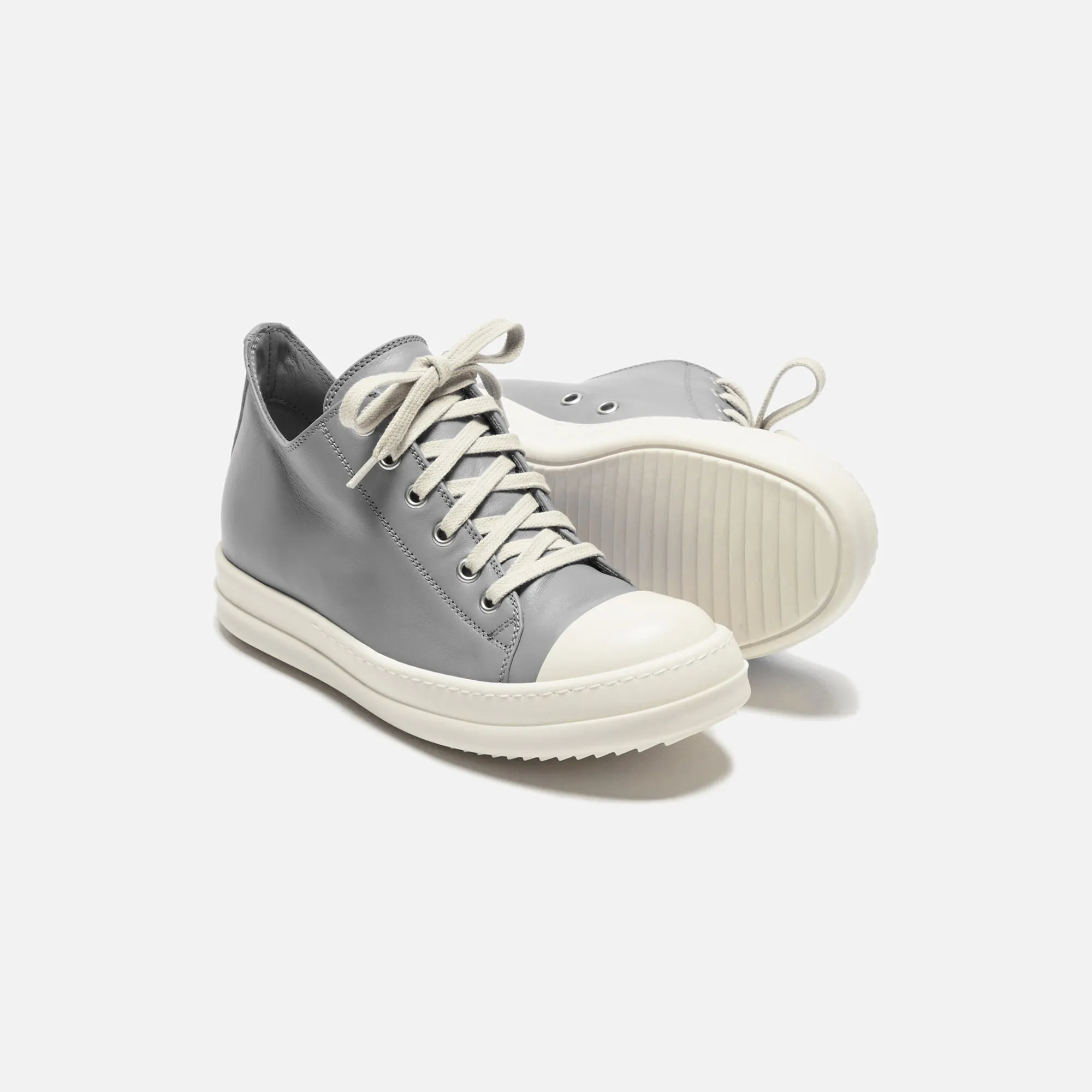 Good Grip Rick Owens Low Sneaks - Scarpe In Pelle / Dust / Milk / Milk