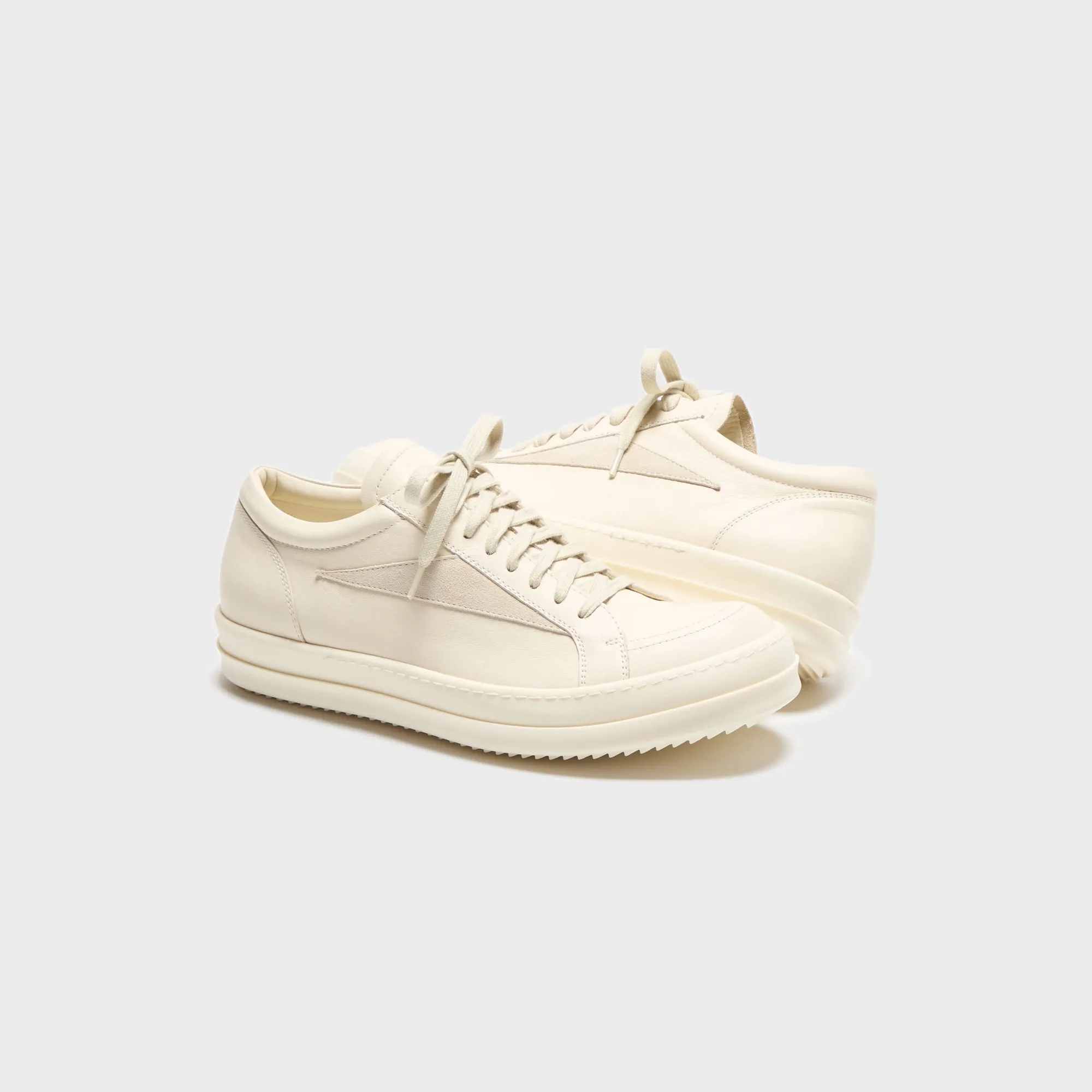 Rick Owens Vintage Sneaks - Scarpe In Pelle Milk / Milk / Milk Holiday Sale