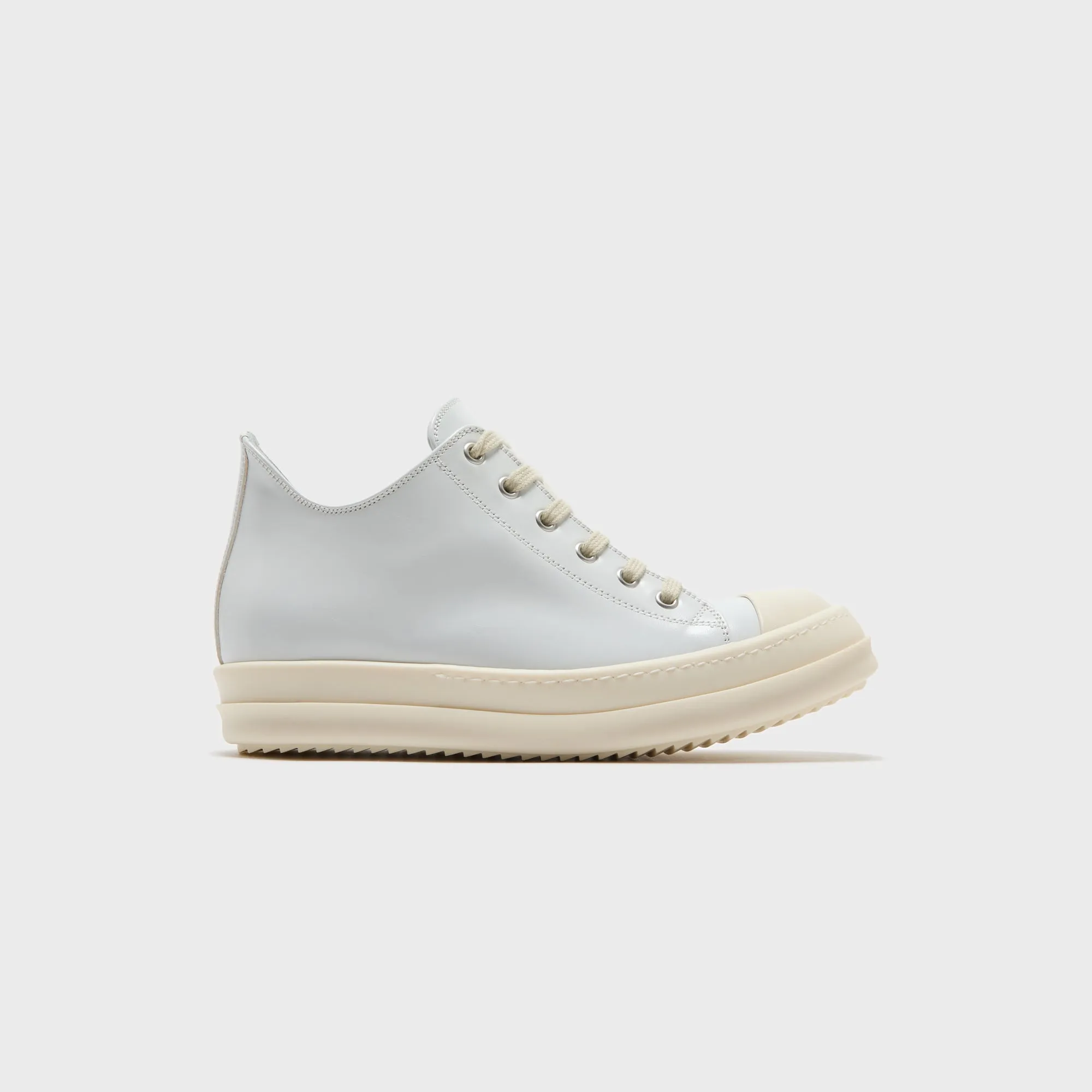Rick Owens Wmns Scarpe In Pelle Low Sneaks - Chalk / White / Milk / Milk Orthotic Support Slip-On Practical