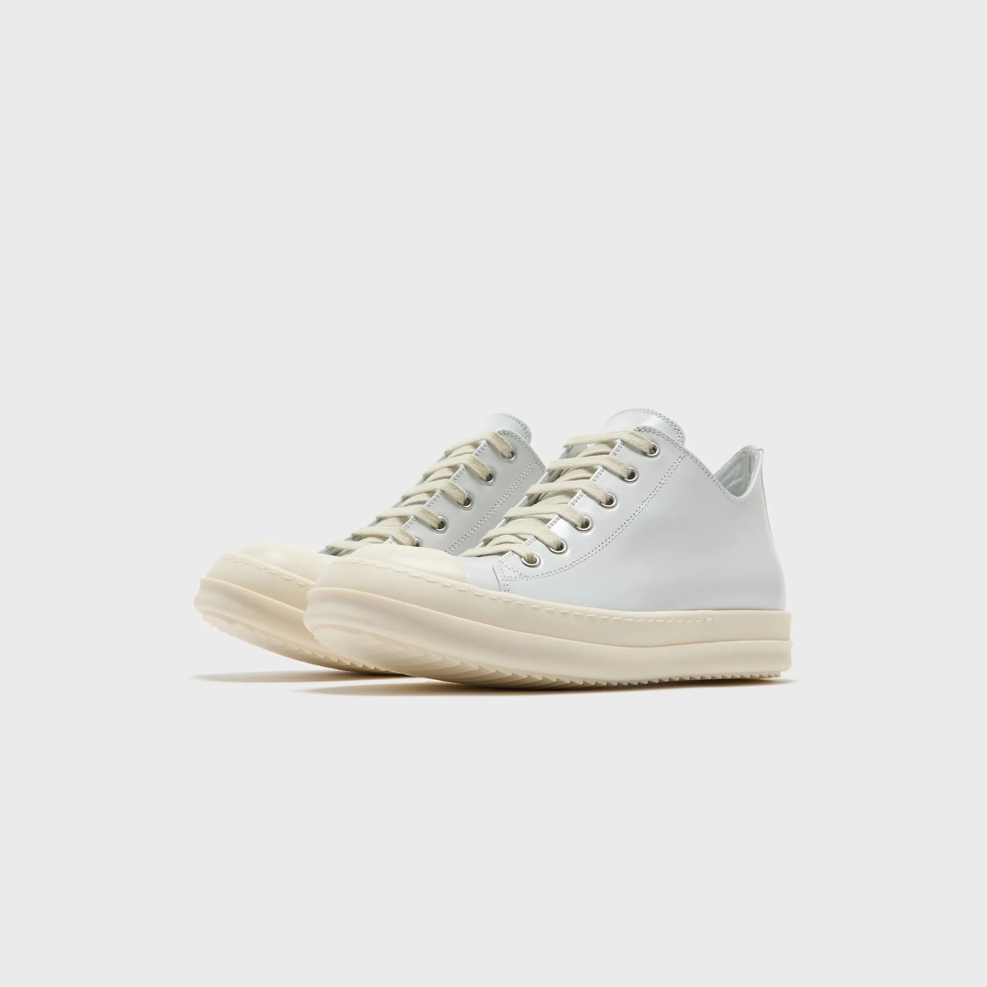 Pull-On Function Rick Owens Wmns Scarpe In Pelle Low Sneaks - Chalk / White / Milk / Milk
