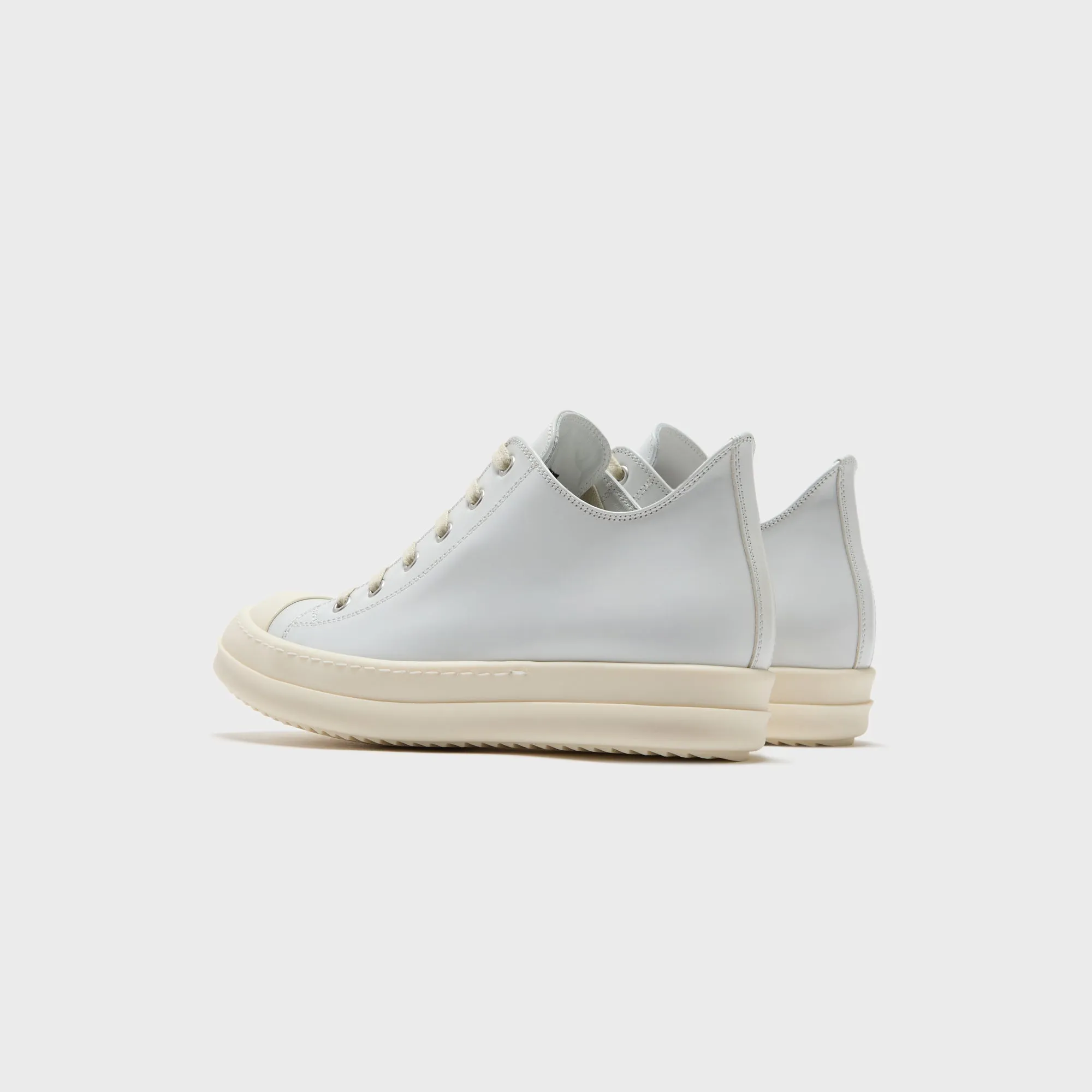 Sufficient Function Comfort Communal Rick Owens Wmns Scarpe In Pelle Low Sneaks - Chalk / White / Milk / Milk