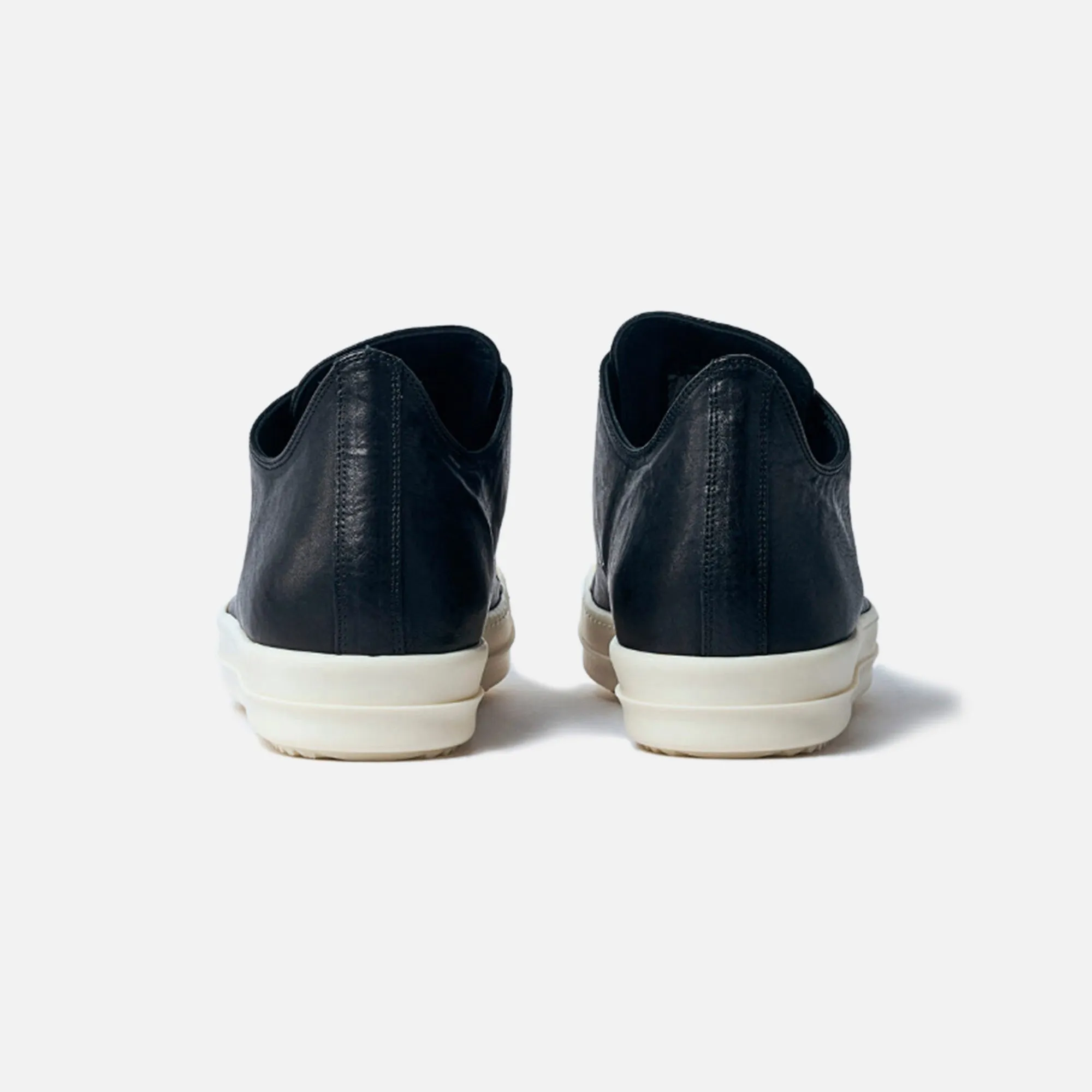 Rick Owens Wmns Scarpe Low Sneaker - Scarpe In Pelle Black / Milk / Milk Lightweight And Durable