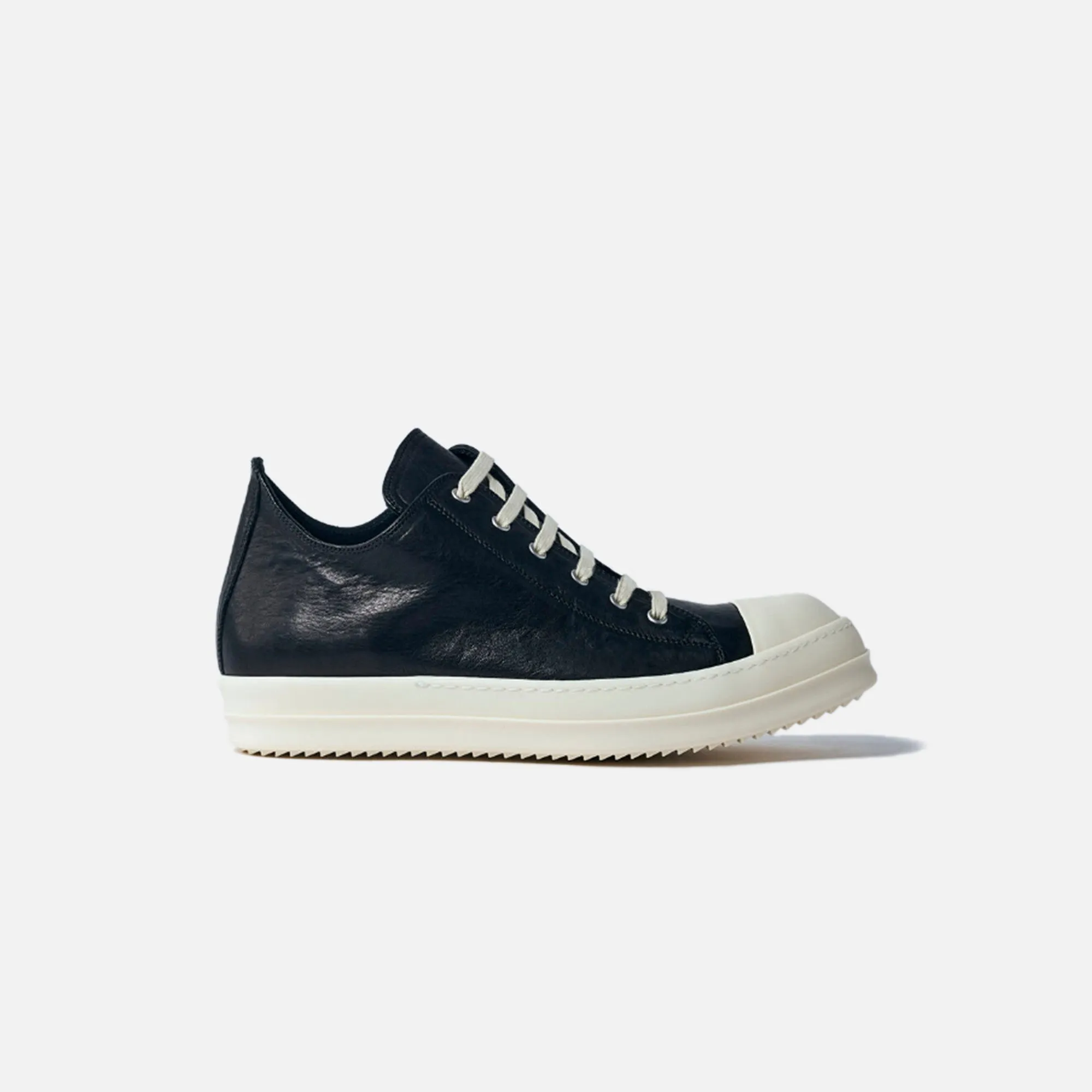 Considerately Rick Owens Wmns Scarpe Low Sneaker - Scarpe In Pelle Black / Milk / Milk
