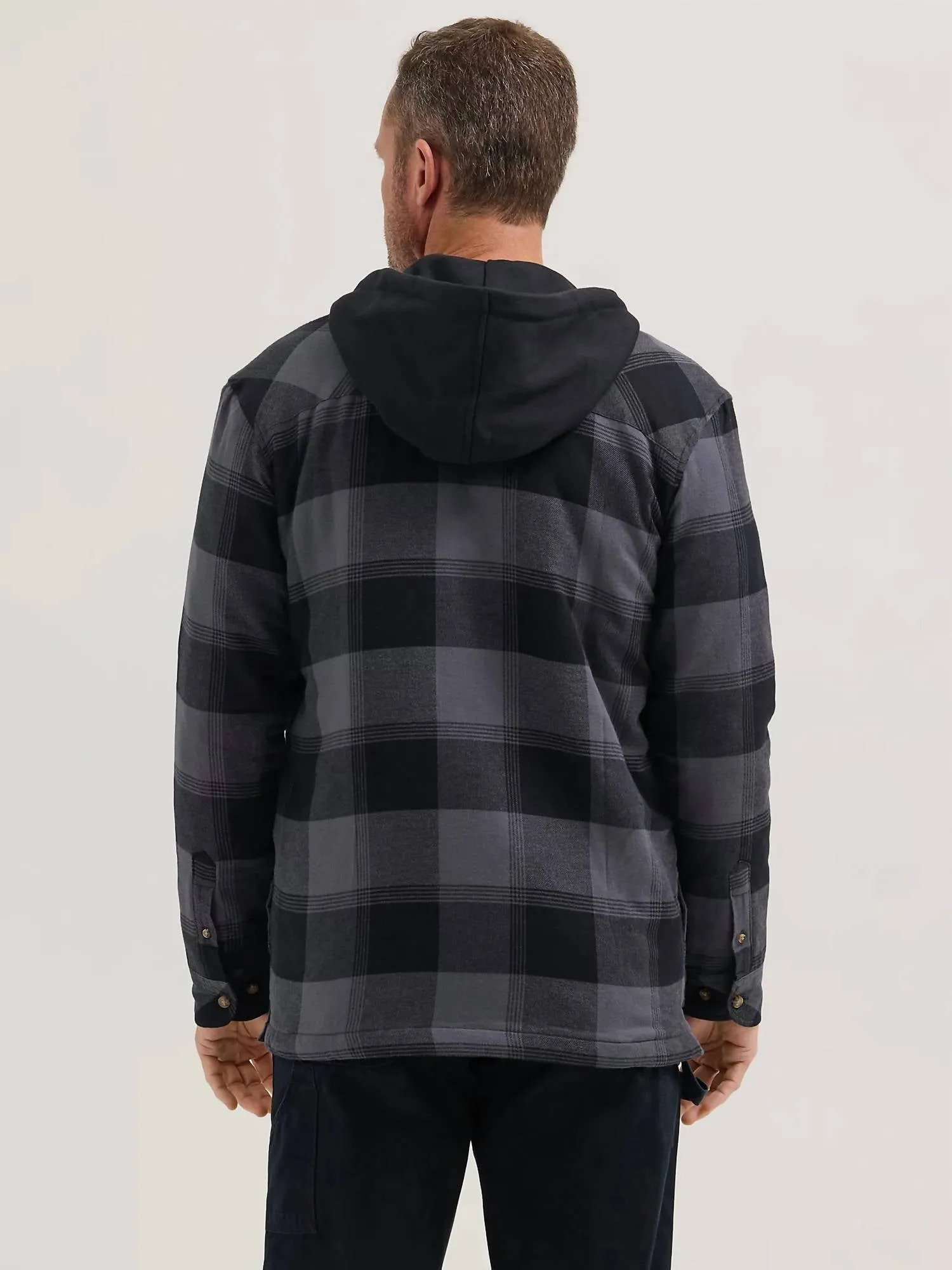 Veste en flanelle à capuche Riggs Workwear en noir à carreaux