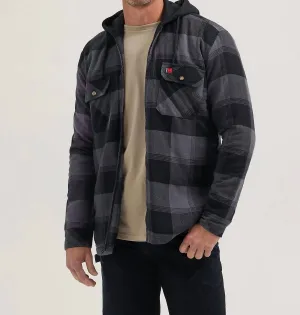 Veste en flanelle à capuche Riggs Workwear en noir à carreaux