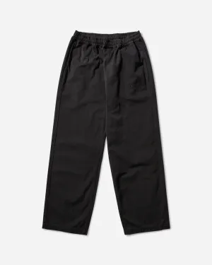 Ripstop Work Pants Black Elastic Stitching Detail Rhodium Oxide