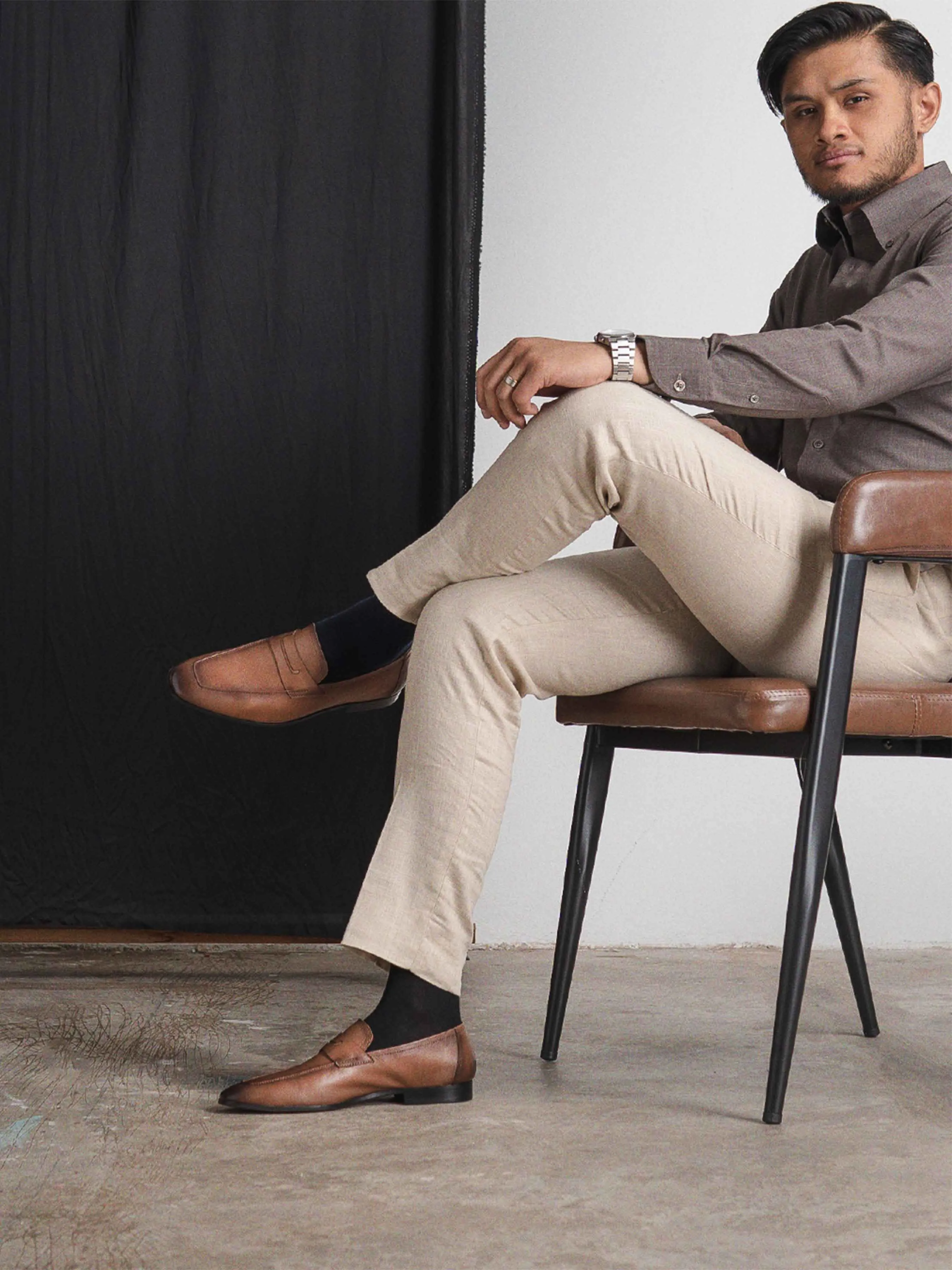 Martino Penny Loafer - Coffee (Hand Painted Patina) Valentine's Day Sale Fearlessly You