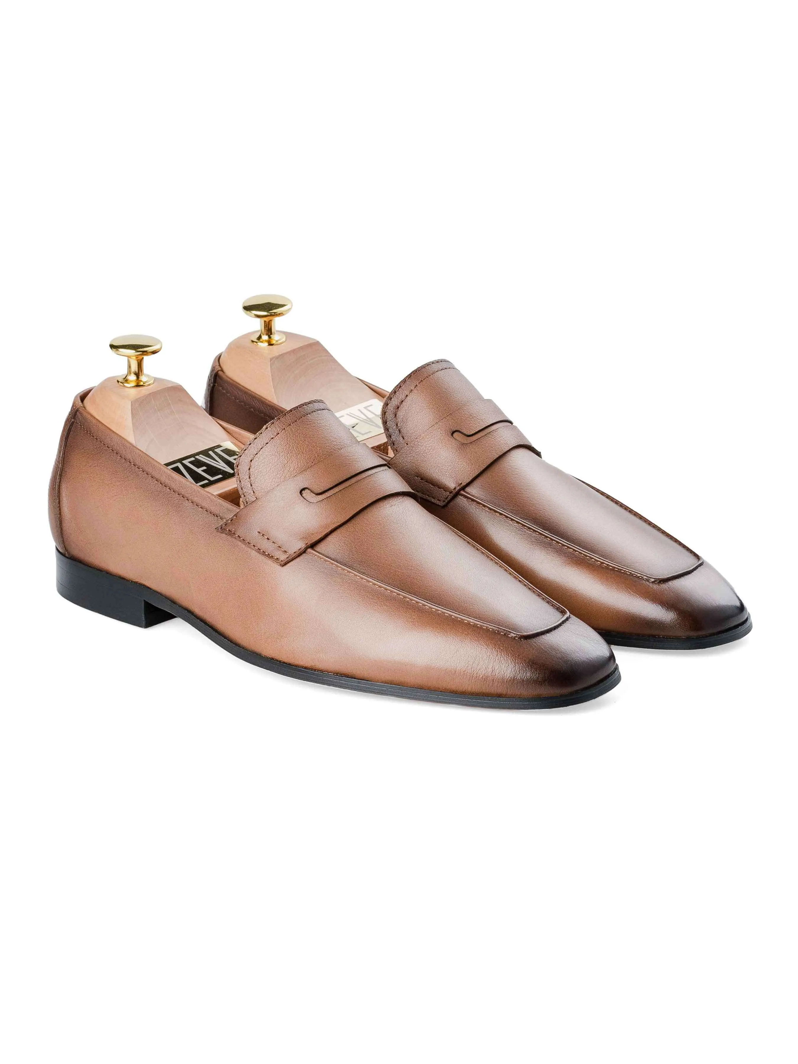 Martino Penny Loafer - Coffee (Hand Painted Patina) Gear Up and Go Big Savings