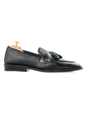 Feel the Energy Rocky Tassel Loafer - Solid Black Leather