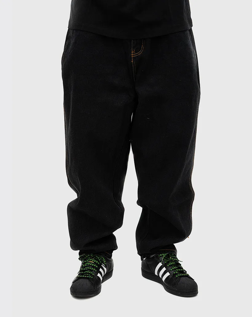 Cash Only Logo Baggy Denim Jeans - Washed Black Knitwear Warehouse Toggling