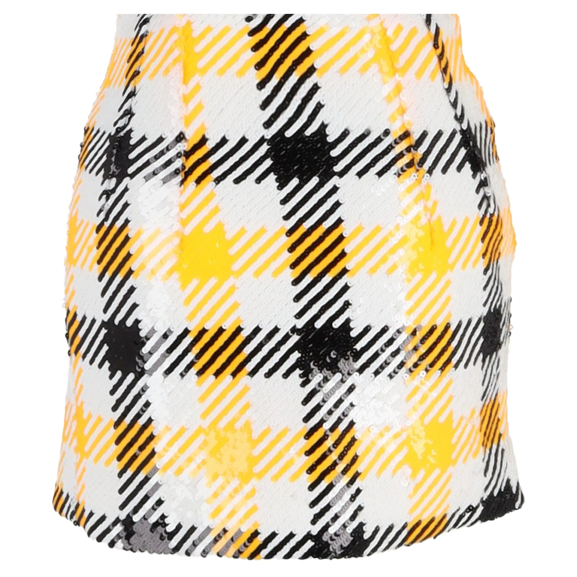 Jupe plissée mini en polyester jaune Birger Christensen