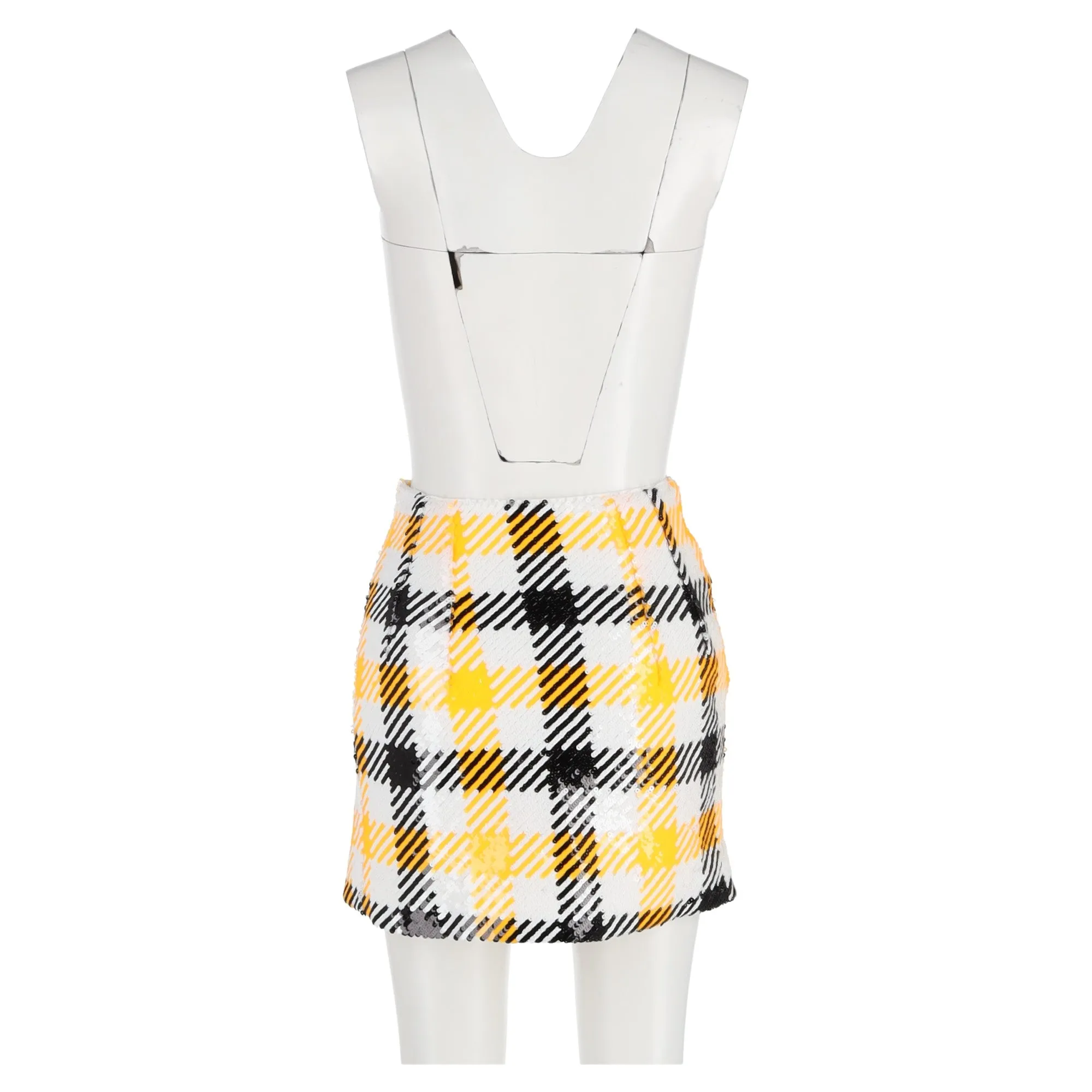 Jupe plissée mini en polyester jaune Birger Christensen