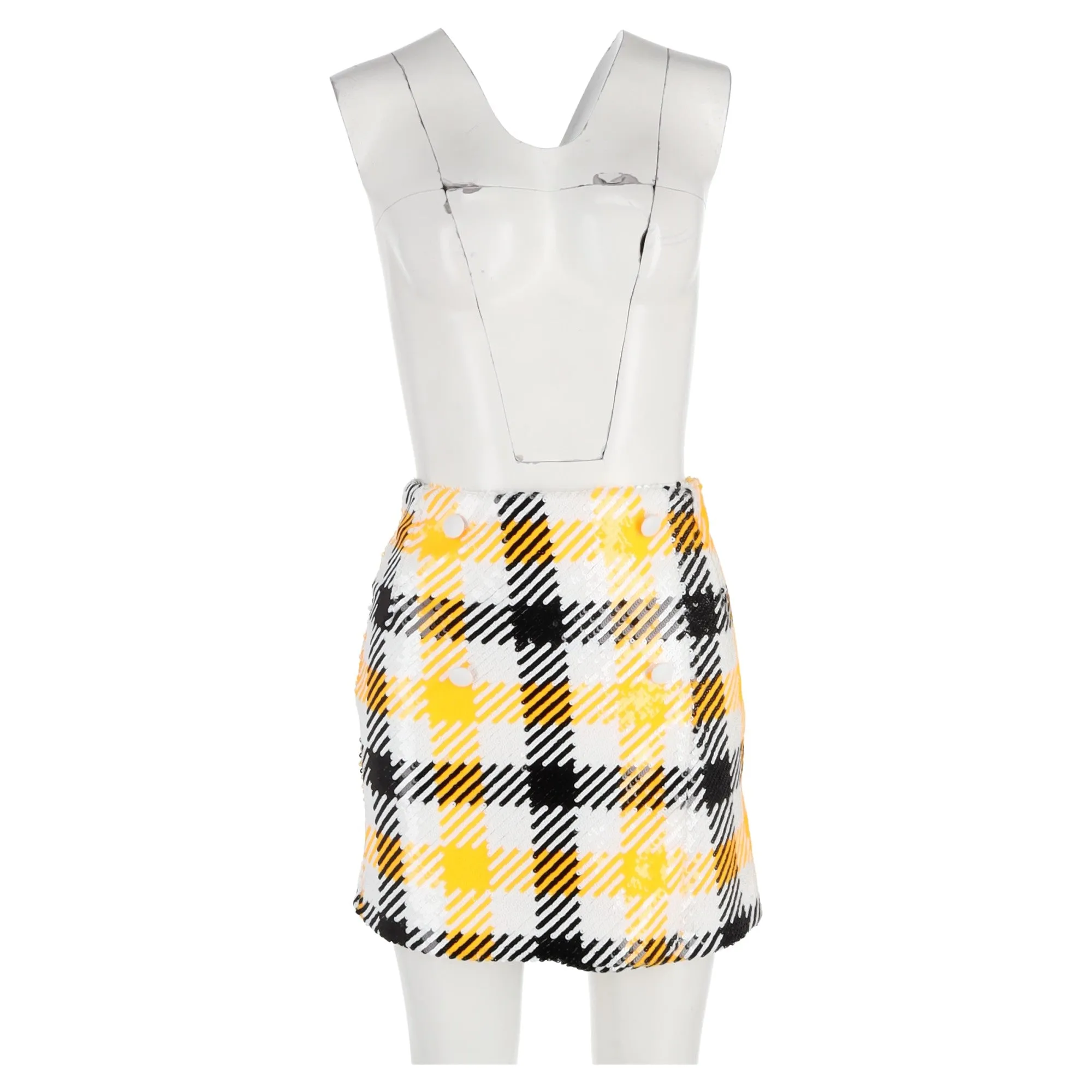 Jupe plissée mini en polyester jaune Birger Christensen