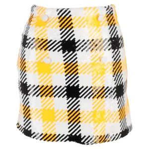 Jupe plissée mini en polyester jaune Birger Christensen