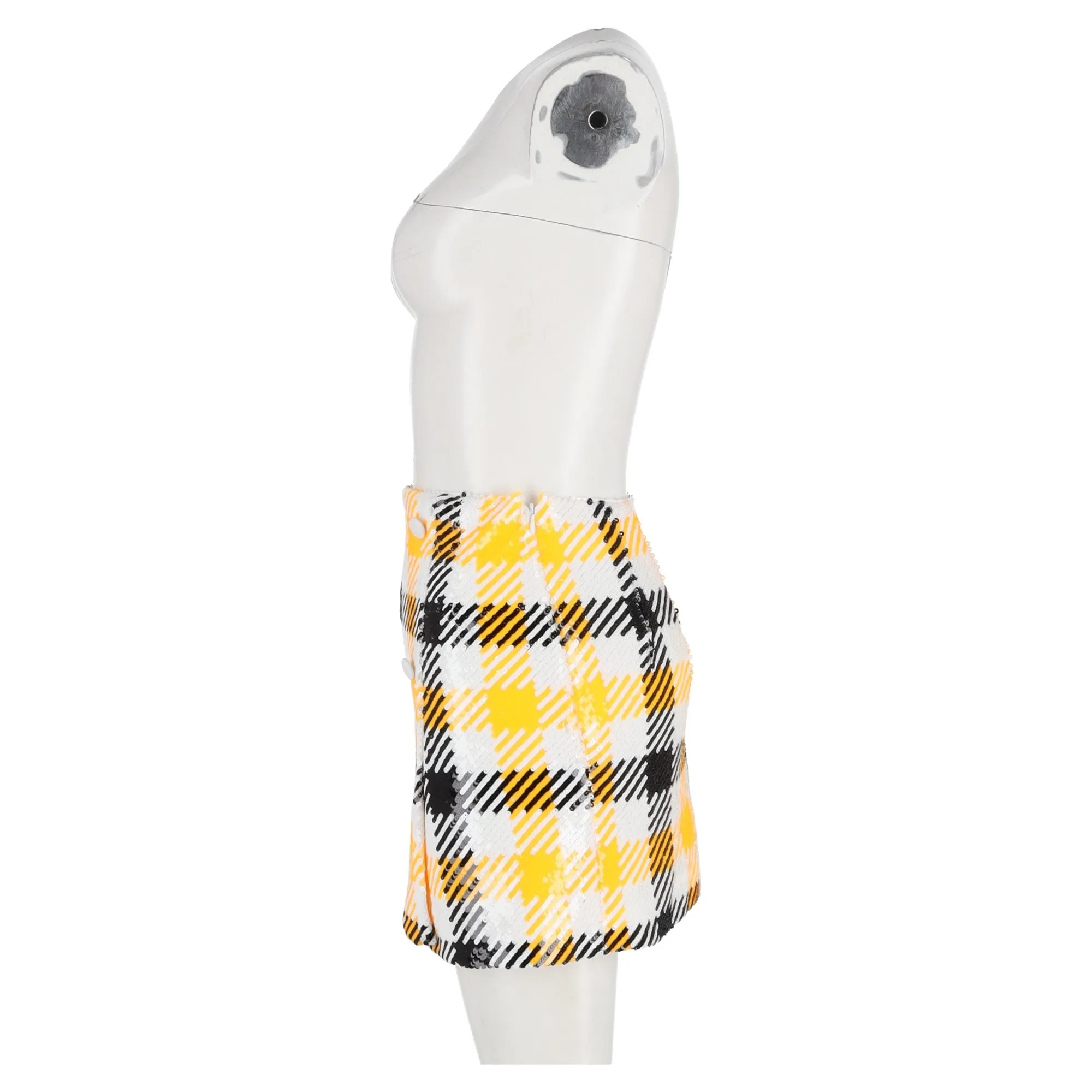 Jupe plissée mini en polyester jaune Birger Christensen