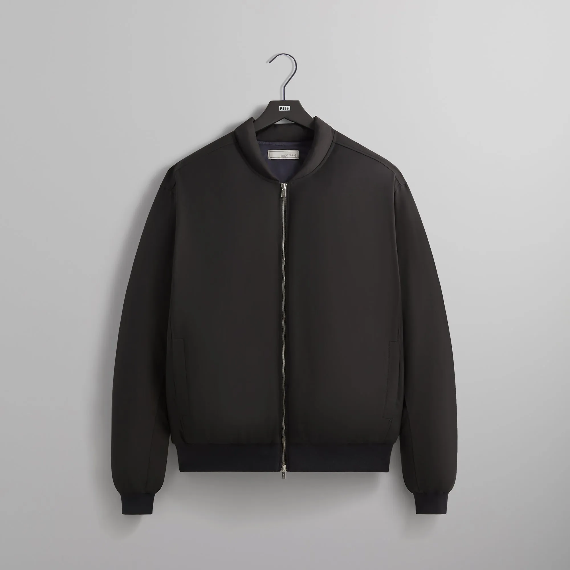 &Kin Liam Puffed Bomber Jacket - Black Georgette Material