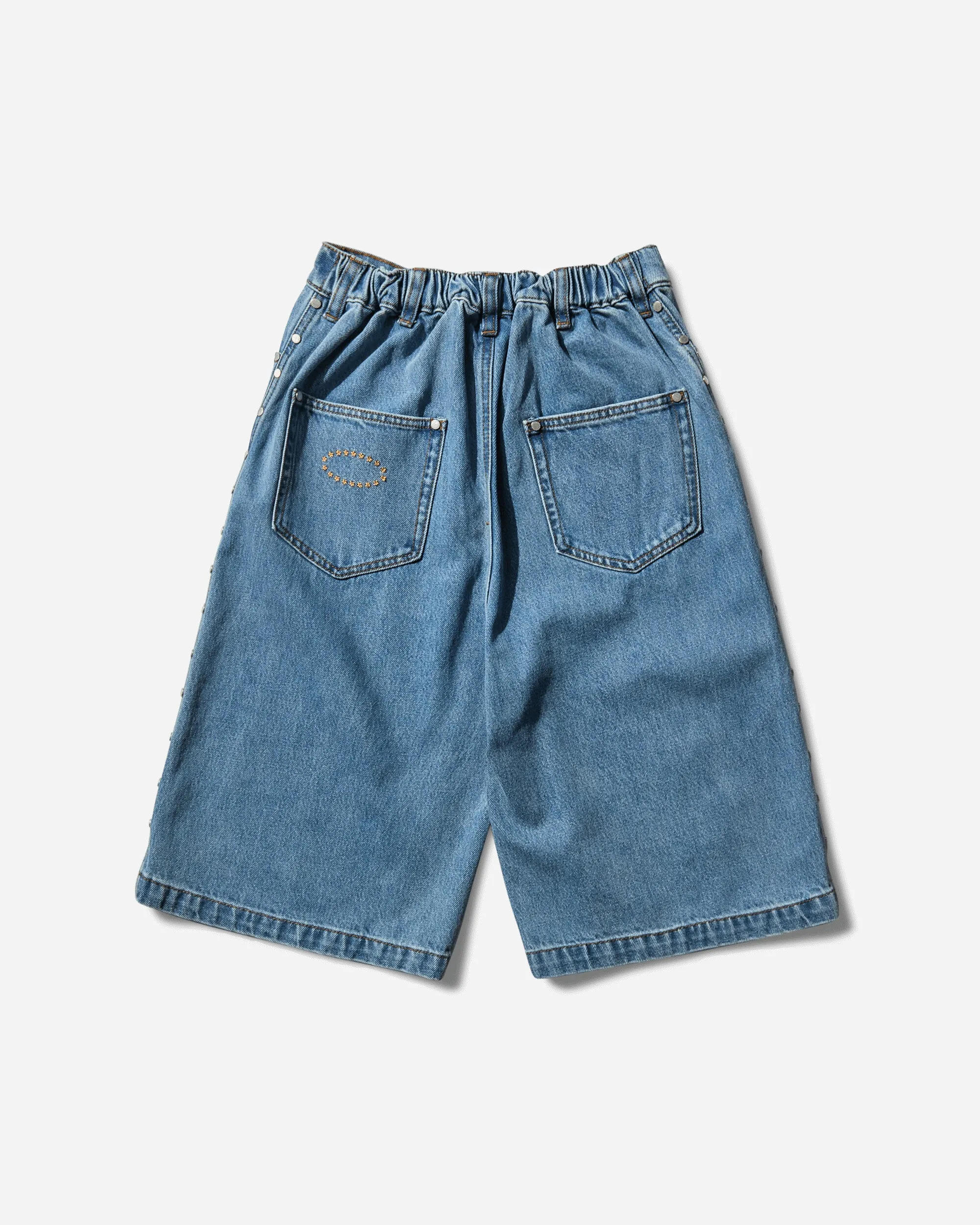 Men'S Studded Wide Shorts Blue Single Layered USB - Compatible Port