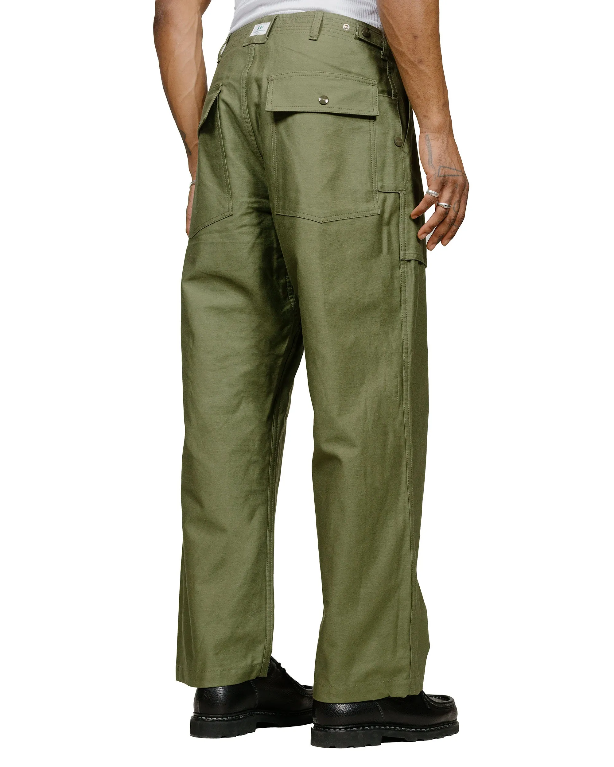 Party Outfit Sassafras F.S Cultivator Pants Back Satin Olive