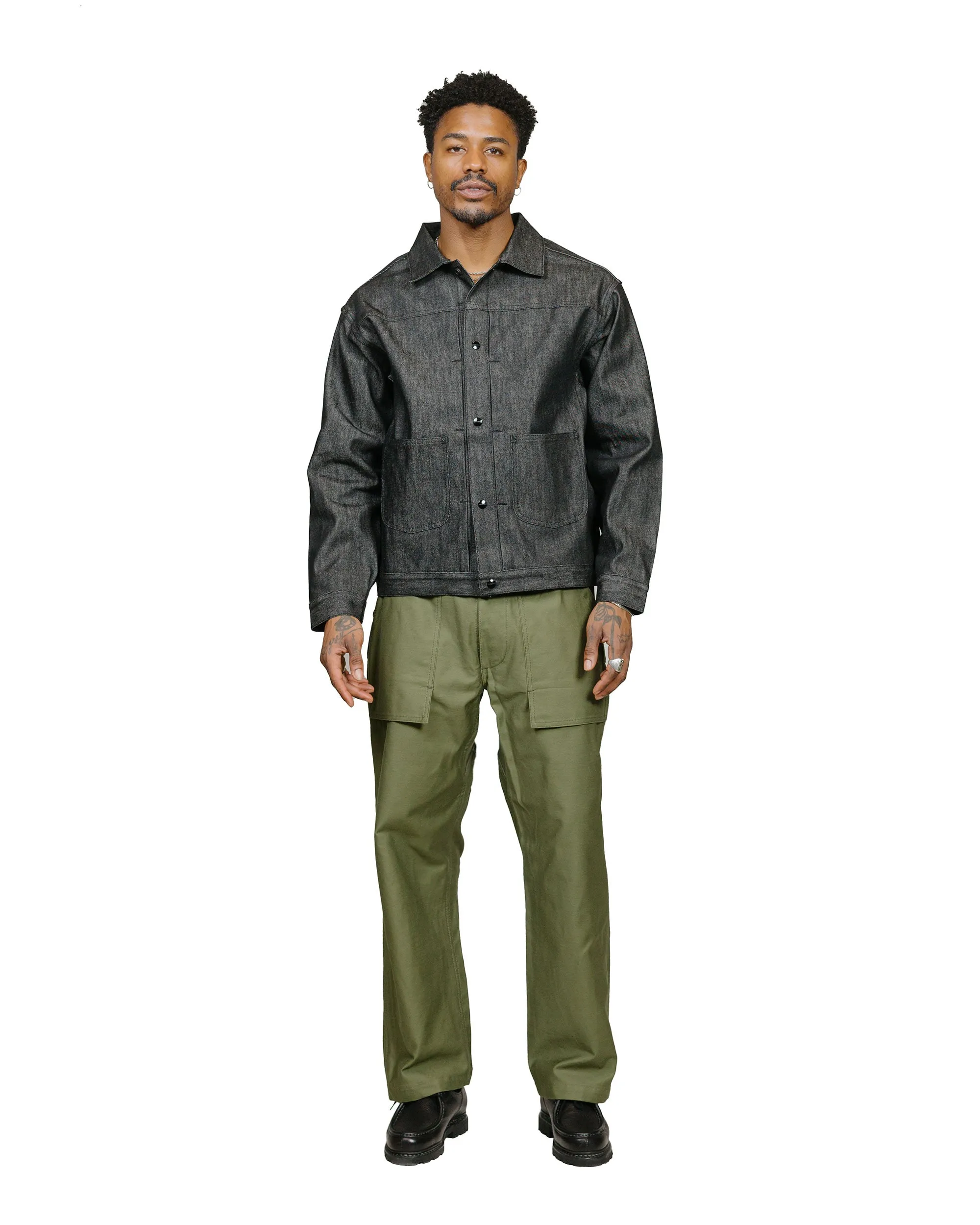 Sassafras F.S Cultivator Pants Back Satin Olive Progress Zinc