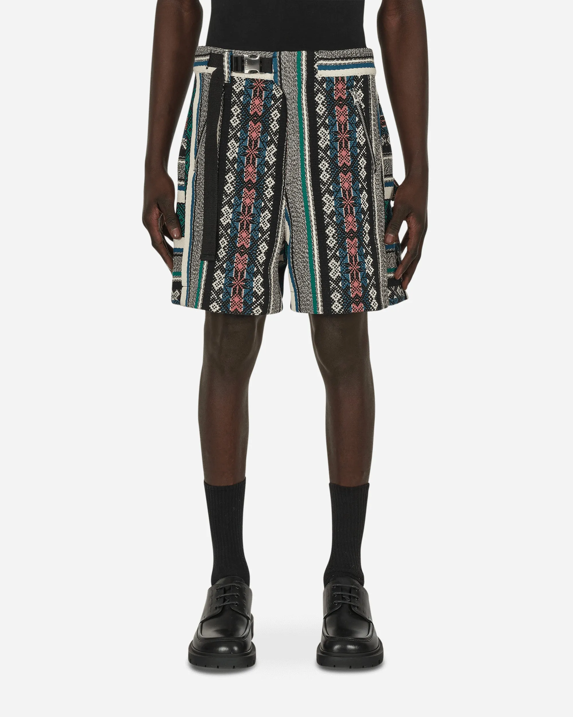 Rug Jacquard Shorts Multicolor Lightweight Structure Zipper Slider