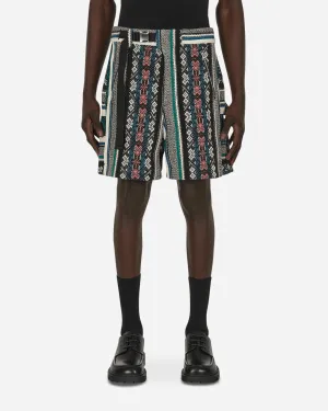 Rug Jacquard Shorts Multicolor Lightweight Structure Zipper Slider