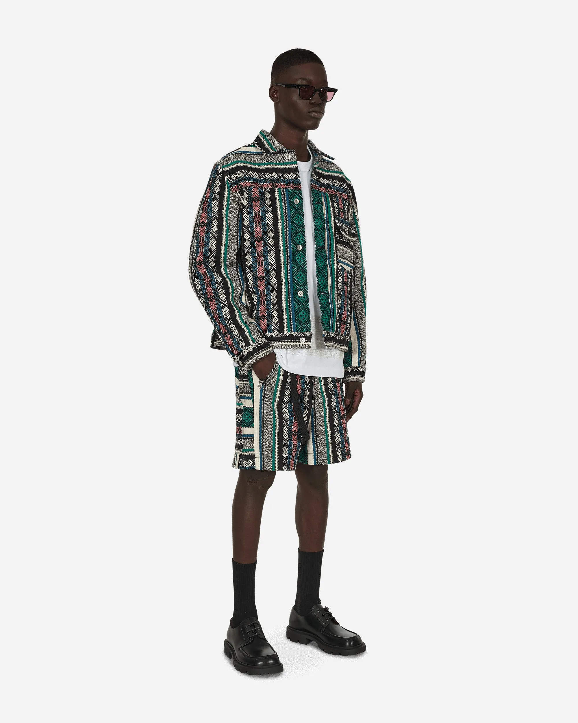 Electroplated Detail Rug Jacquard Shorts Multicolor