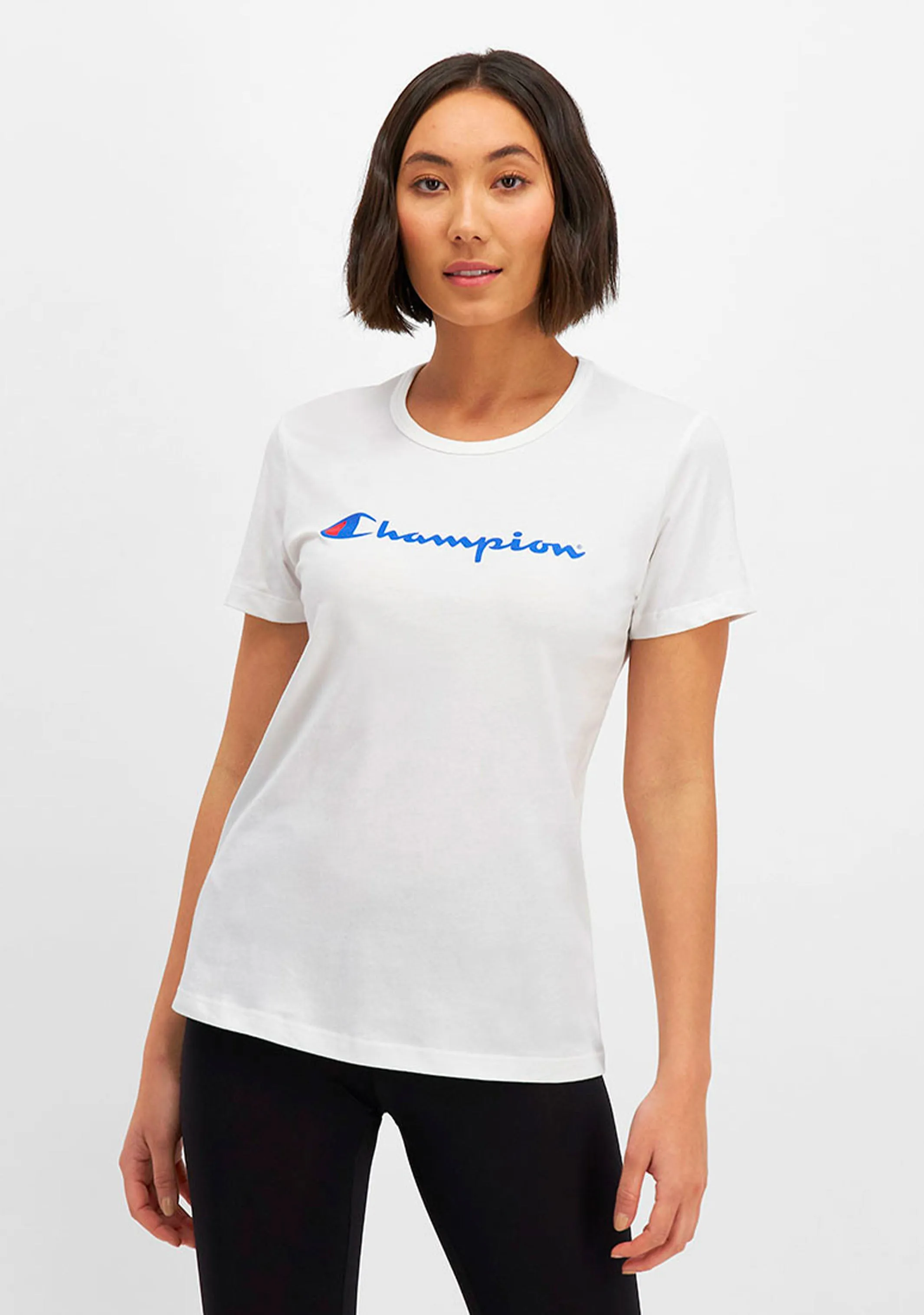 Lace Feature Upper Sweatshirting Champion Women'S Script Short Sleeve Tee