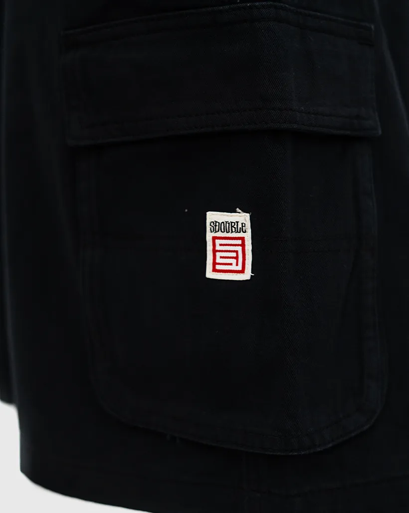 S-Double Cargo Workshort - Black Comfortable Formal Comfortable Blend Waist