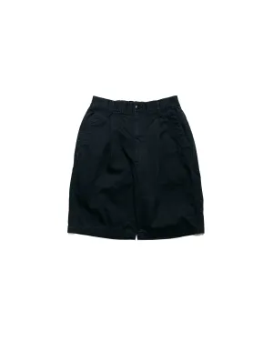 Productivity Sage De Cret Cotton Broken Twill Wide Pleated Shorts Black