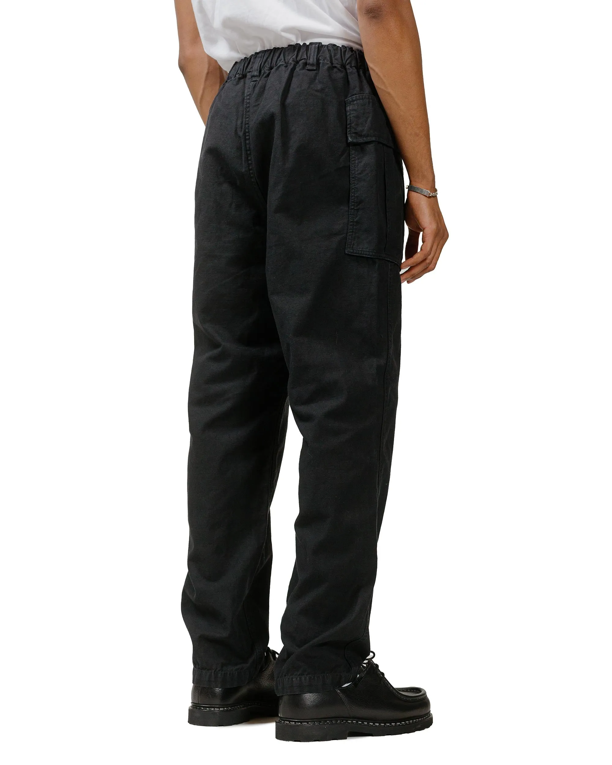 Sage De Cret Cotton/Linen Back Satin Pegtop Military Pants Black Soft Sleeves Upholstered