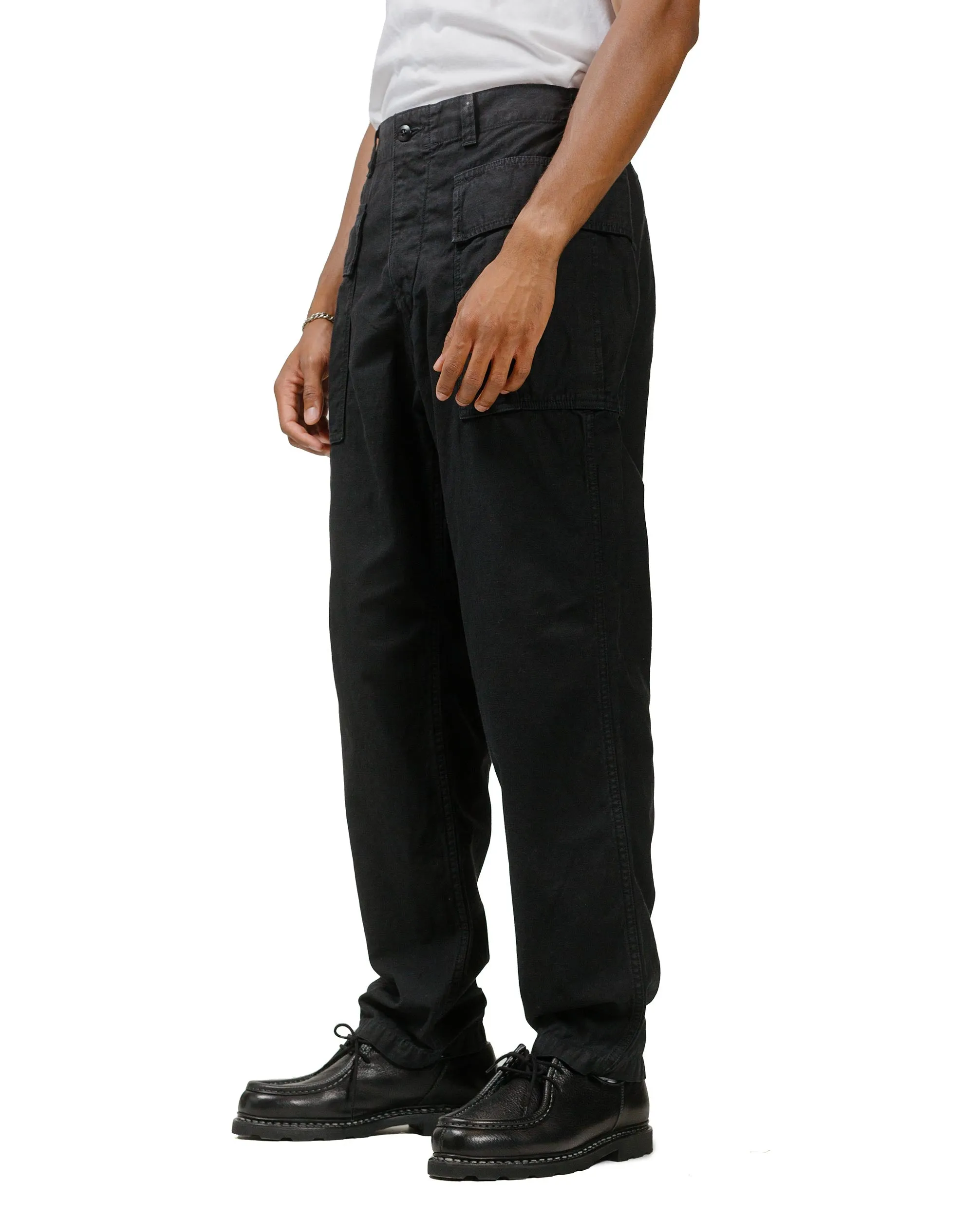 Sage De Cret Cotton/Linen Back Satin Pegtop Military Pants Black Brand Anti Fingerprint Lamination