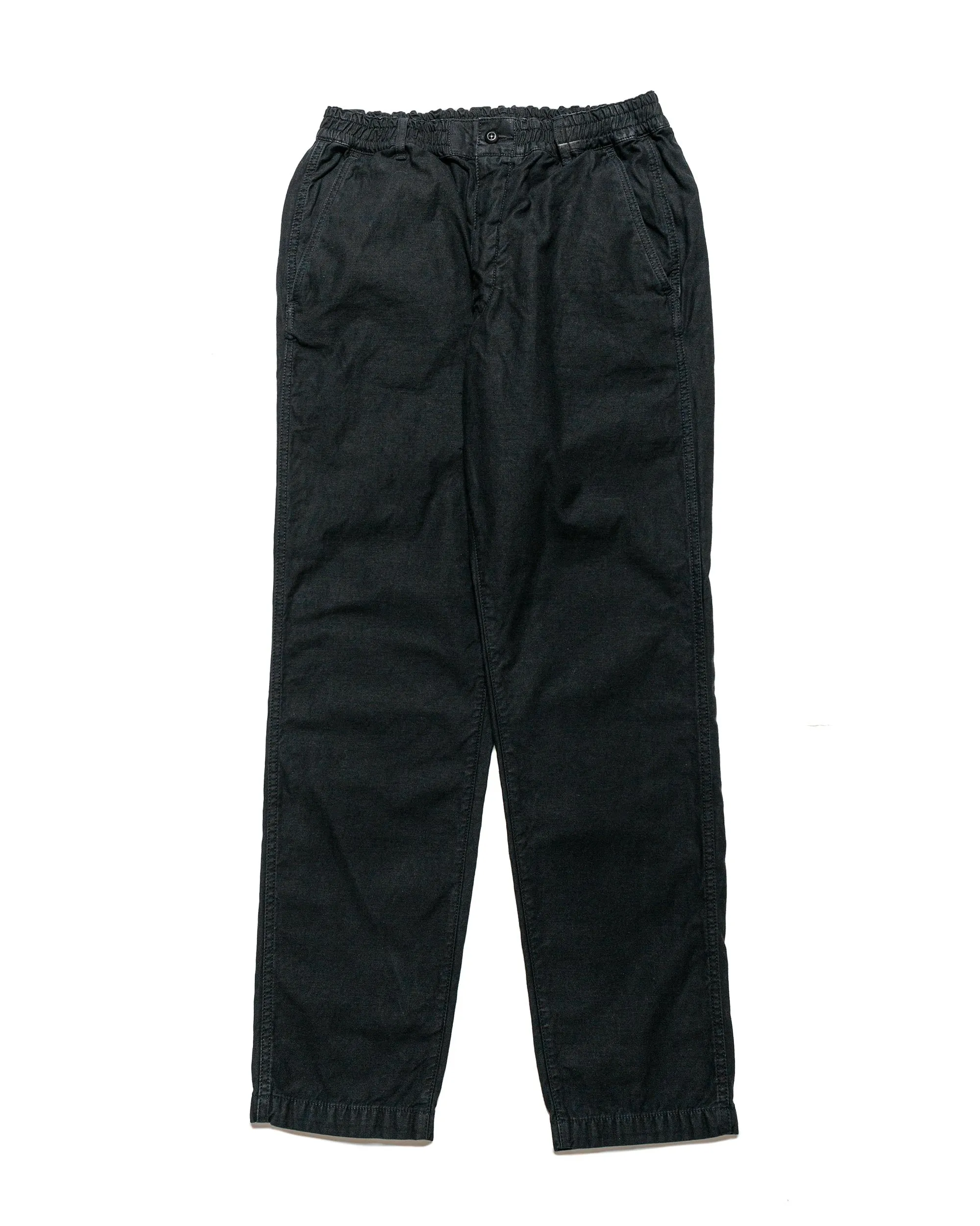 Detachable - Collar ZipOnStrap Sage De Cret Cotton/Linen Back Satin Tapered Pants Black