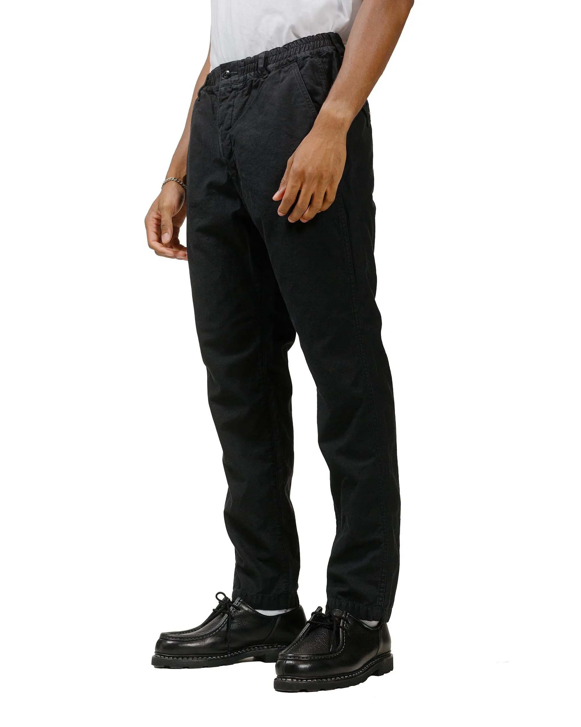Sage De Cret Cotton/Linen Back Satin Tapered Pants Black Soft Fabric"