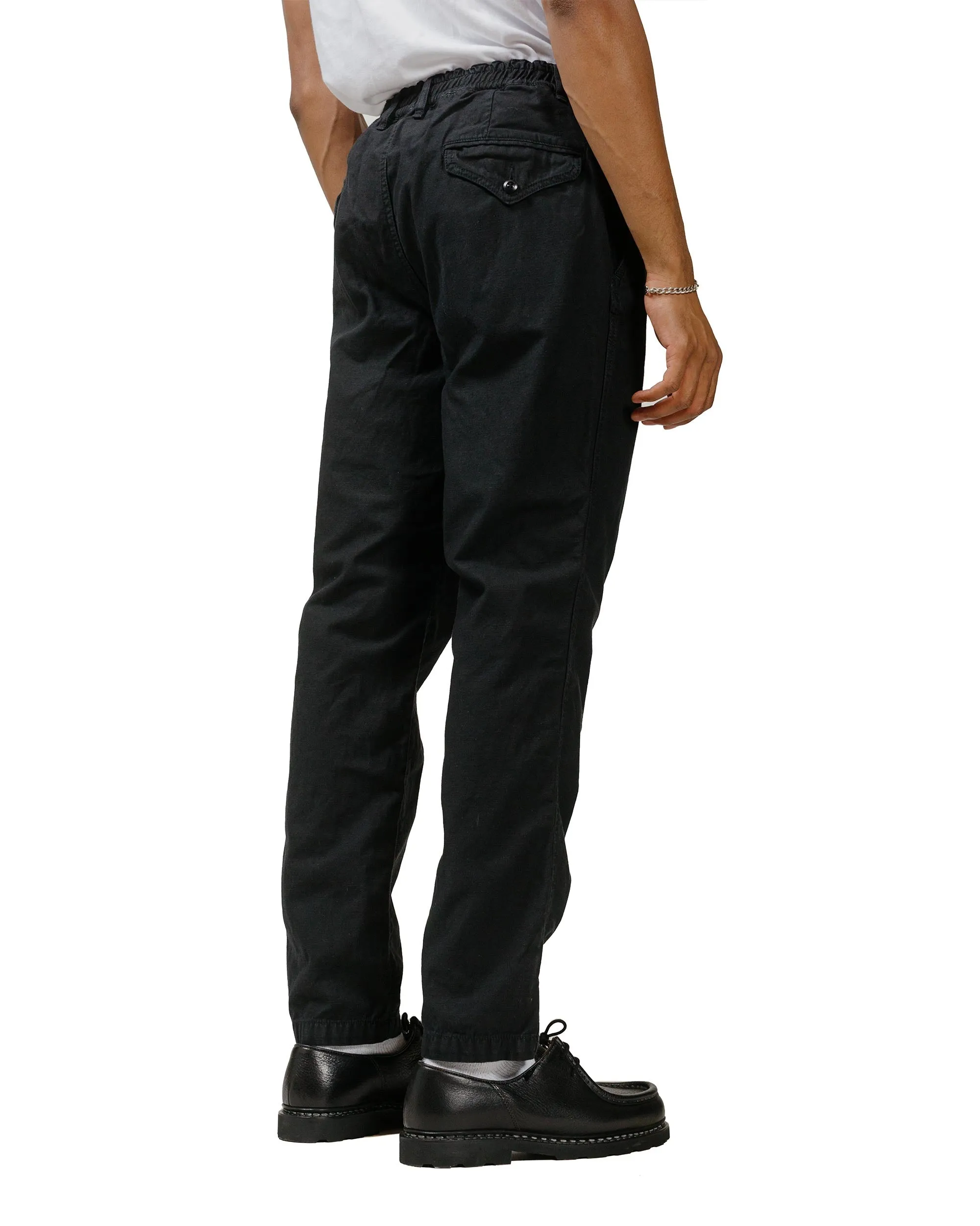 Customarily Sage De Cret Cotton/Linen Back Satin Tapered Pants Black